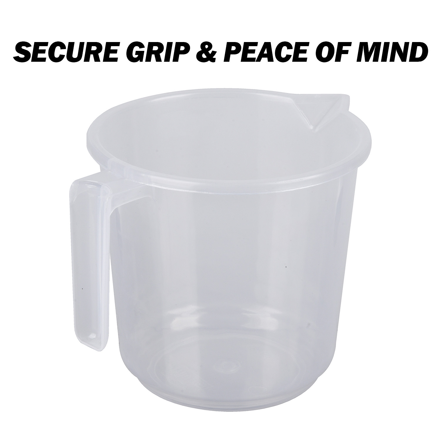 Kuber Industries Bathroom Mug | Plastic Bath Mug for Bathroom | Strong Mug for Bathroom | Toilet Mug | Washroom Jug | Mug For Bathing | 1500 ML | Pack of 4 | Transparent