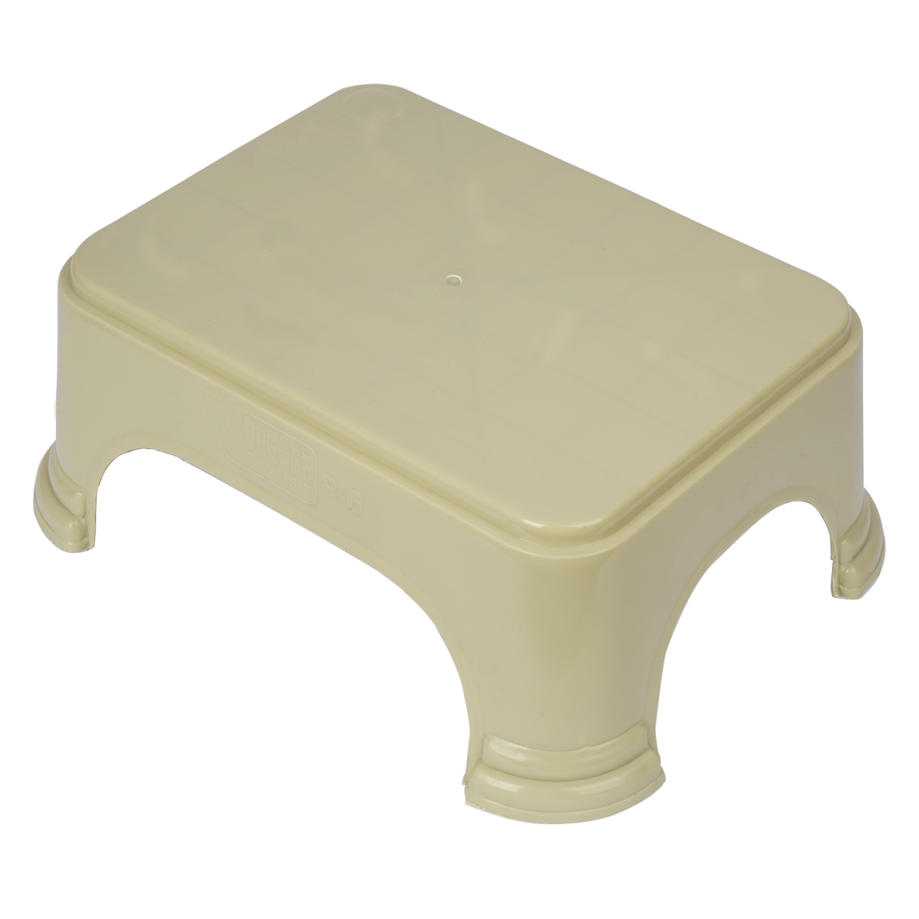 Kuber Industries Bathroom Stool | Bathroom Plain Square Stool | Plastic Stool For Bathroom | Stool for Kitchen | Bathroom Patla | Support Stool for Bathroom | P6 | Beige