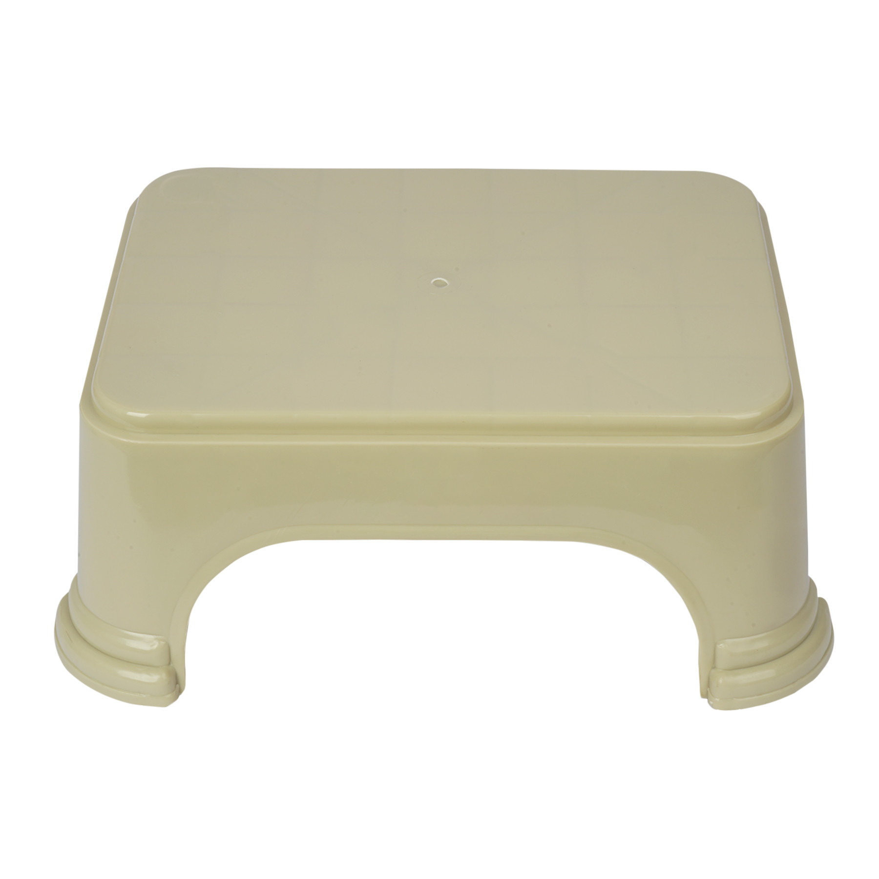 Kuber Industries Bathroom Stool | Bathroom Plain Square Stool | Plastic Stool For Bathroom | Stool for Kitchen | Bathroom Patla | Support Stool for Bathroom | P6 | Beige