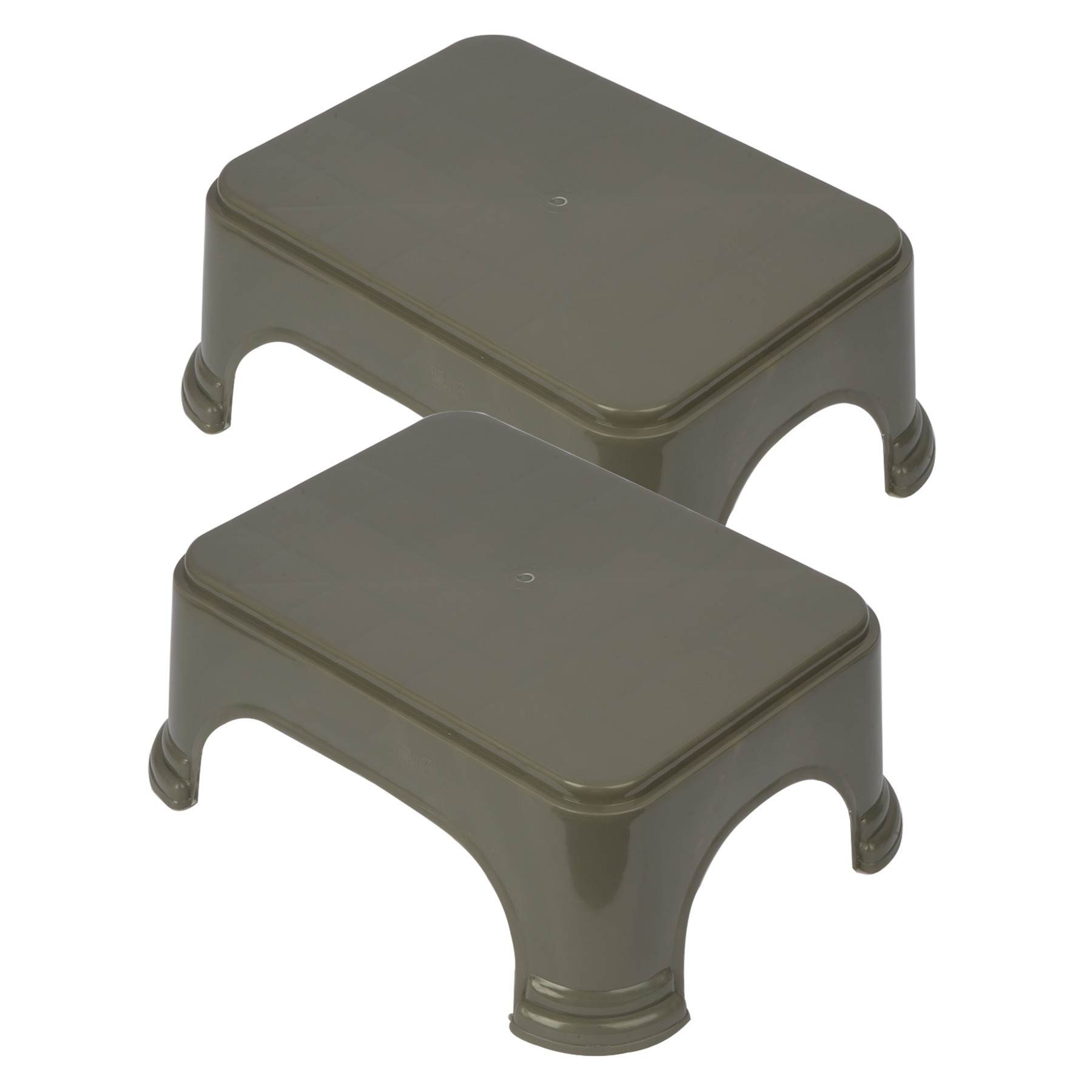 Kuber Industries Bathroom Stool | Bathroom Plain Square Stool | Plastic Stool For Bathroom | Stool for Kitchen | Bathroom Patla | Support Stool for Bathroom | P6 | Gray