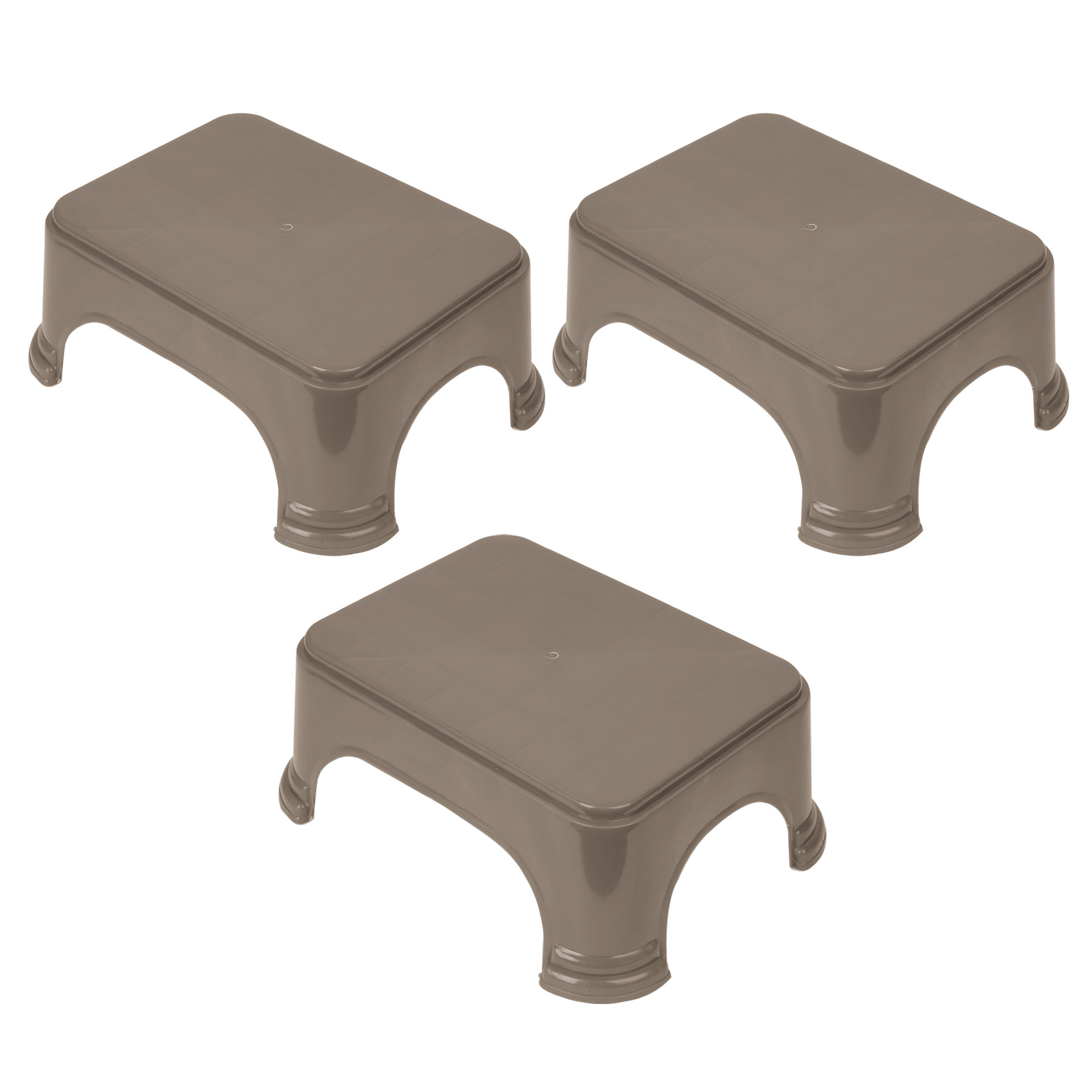 Kuber Industries Bathroom Stool | Bathroom Plain Square Stool | Plastic Stool For Bathroom | Stool for Kitchen | Bathroom Patla | Support Stool for Bathroom | P6 | Brown