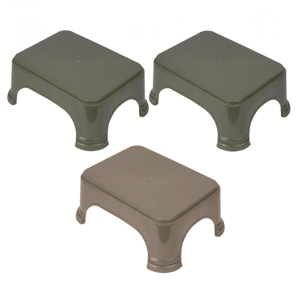 Kuber Industries Bathroom Stool | Bathroom Plain Square Stool | Plastic Stool For Bathroom | Stool for Kitchen | Bathroom Patla | Support Stool for Bathroom | P6 | Pack of 3 | Multi