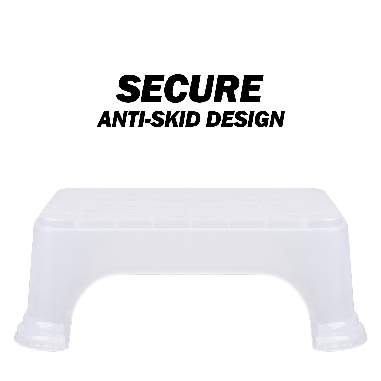 Kuber Industries Bathroom Stool | Bathroom Plain Square Stool | Plastic Stool For Bathroom | Stool for Kitchen | Bathroom Patla | Support Stool for Bathroom | P6 | Transparent