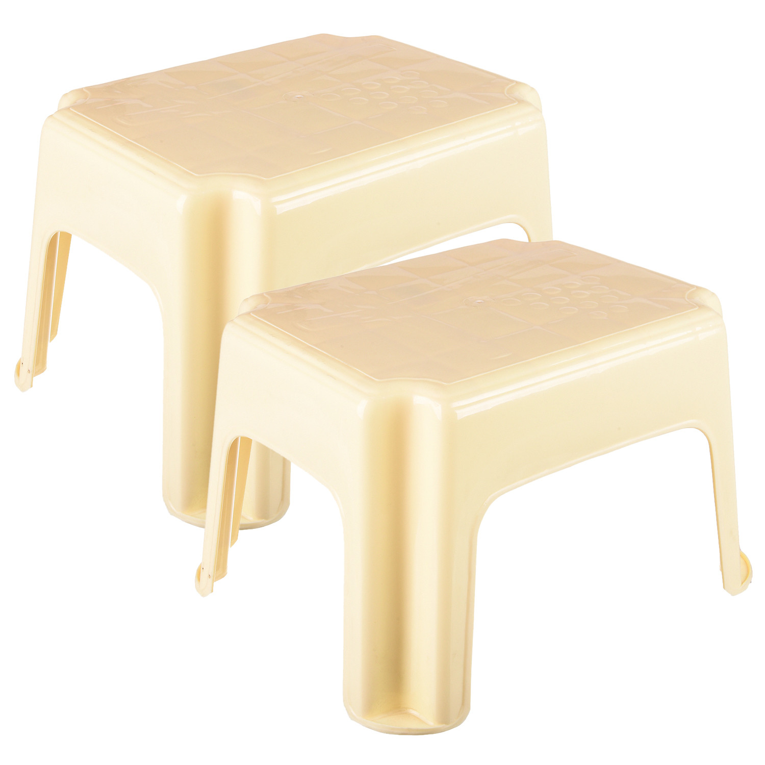 Kuber Industries Bathroom Stool | Durable Plastic Sitting Stool | Patla For Bathroom | Stool for Senior Citizen | Bathroom Sitting Seat | Stool for Kitchen | Cream