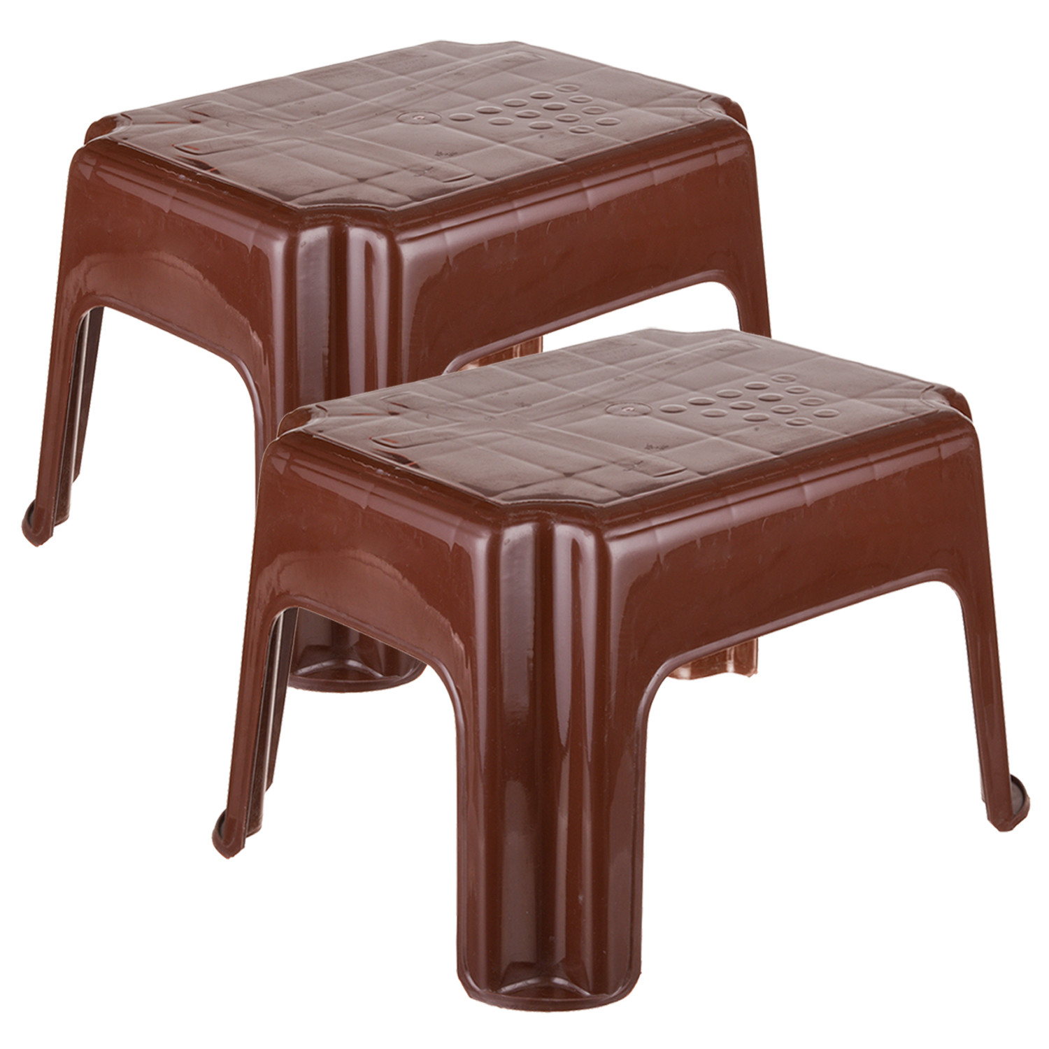 Kuber Industries Bathroom Stool | Durable Plastic Sitting Stool | Patla For Bathroom | Stool for Senior Citizen | Bathroom Sitting Seat | Stool for Kitchen | Brown