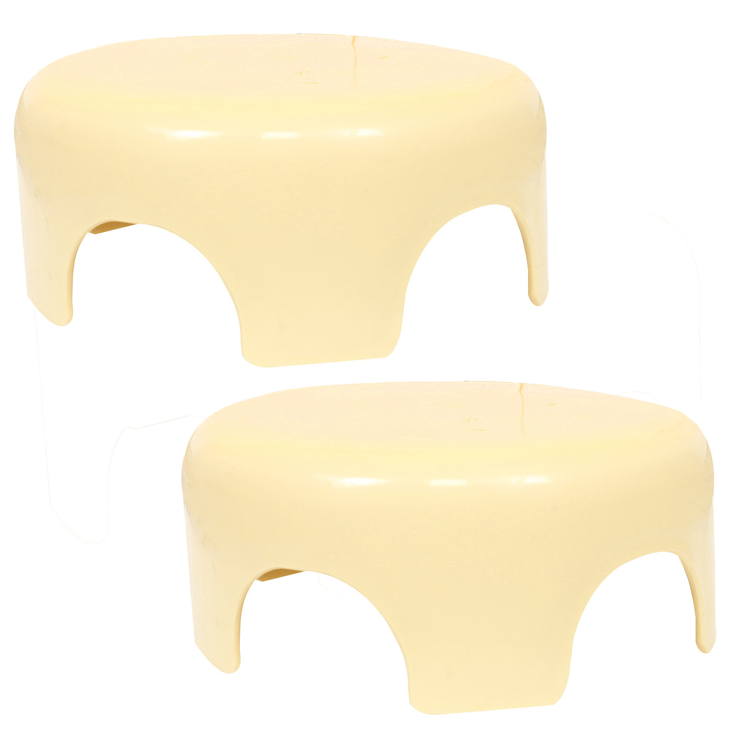 Kuber Industries Bathroom Stool | Plastic Bathroom Stool for Bathing | Bathroom Stool for Senior Citizen | Patla for Toilet | Sumo Stool | Cream