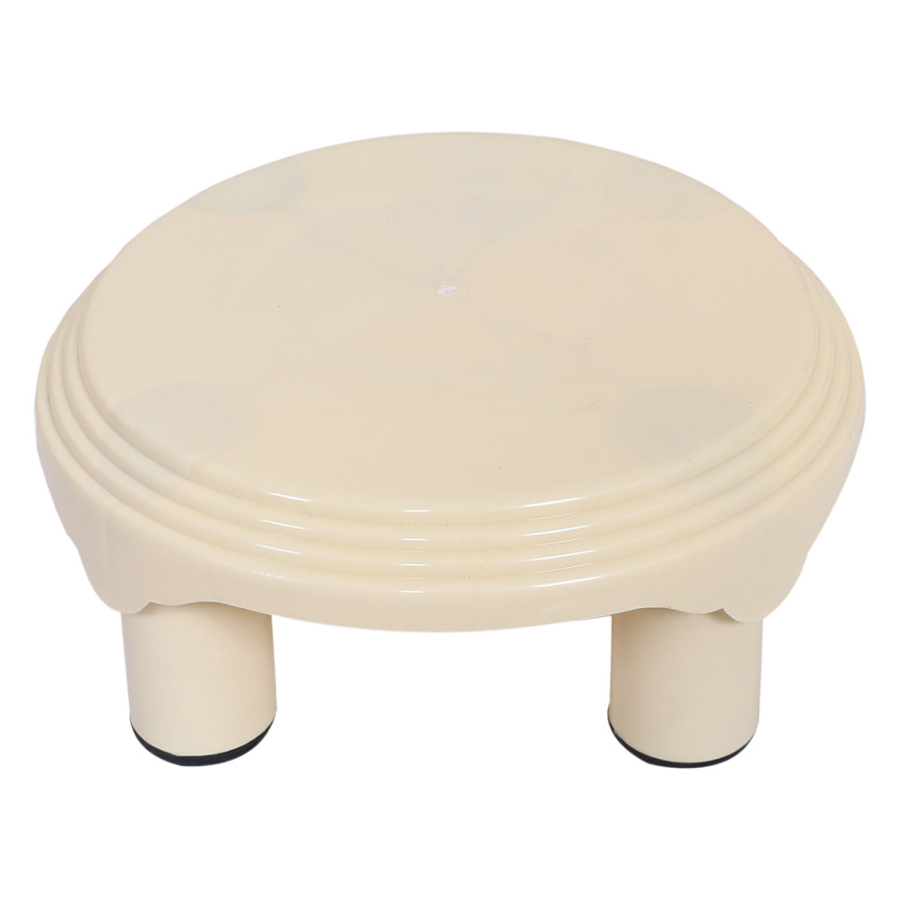 Kuber Industries Bathroom Stool|Plastic Stool|Anti-slip Bathing Stool|Stool for Senior Citizen|Patla for Bathroom| (Cream)