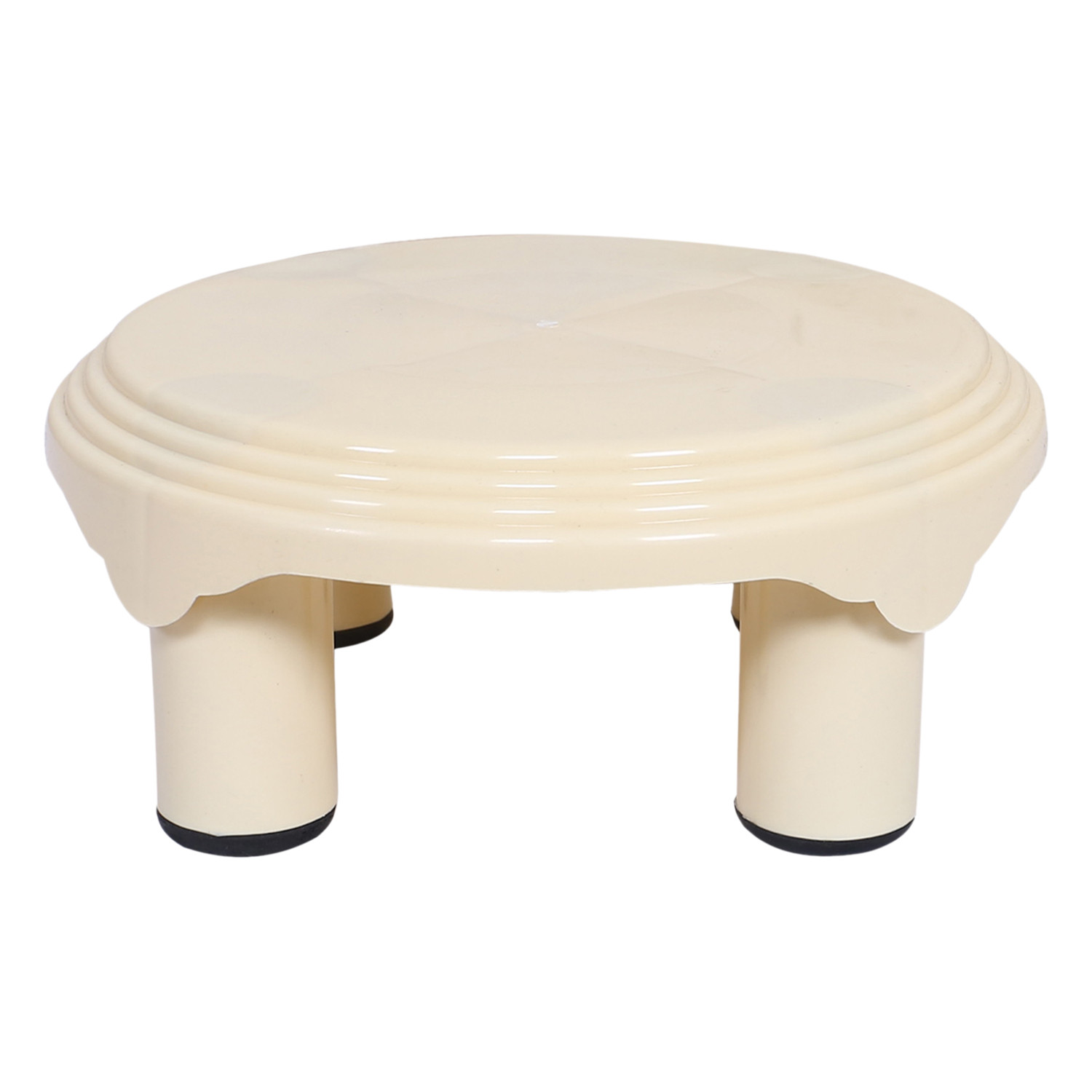Kuber Industries Bathroom Stool|Plastic Stool|Anti-slip Bathing Stool|Stool for Senior Citizen|Patla for Bathroom| (Cream)