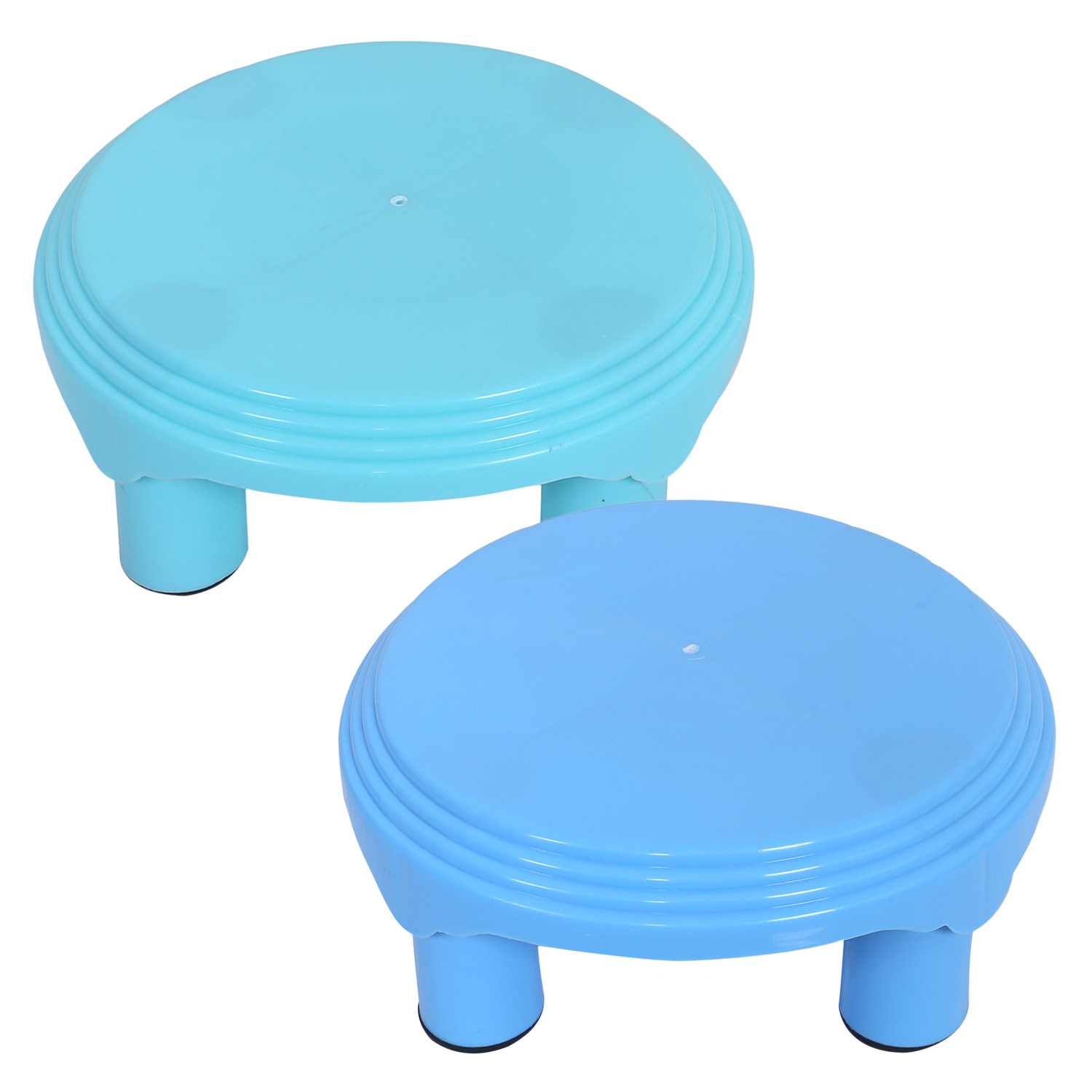 Kuber Industries Bathroom Stool|Plastic Stool|Anti-slip Bathing Stool|Stool for Senior Citizen|Patla for Bathroom|Pack of 2 (Mint Green & Sky Blue)