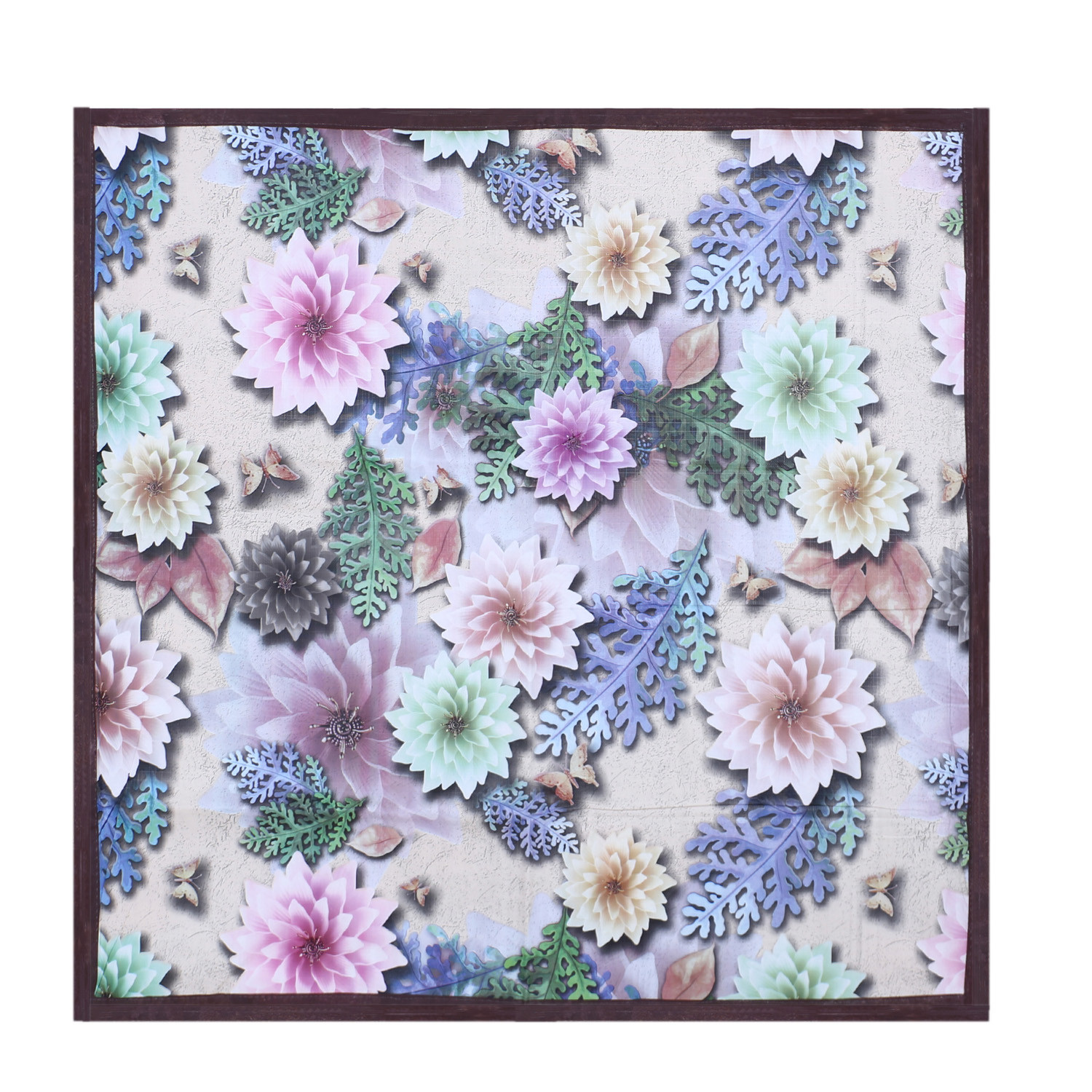 Kuber Industries Bed Server|PVC Rose Floral & Buterfly Print Both Sided Food Mat|Waterproof Mattress Protector, 35x35 Inch (Multicolor)