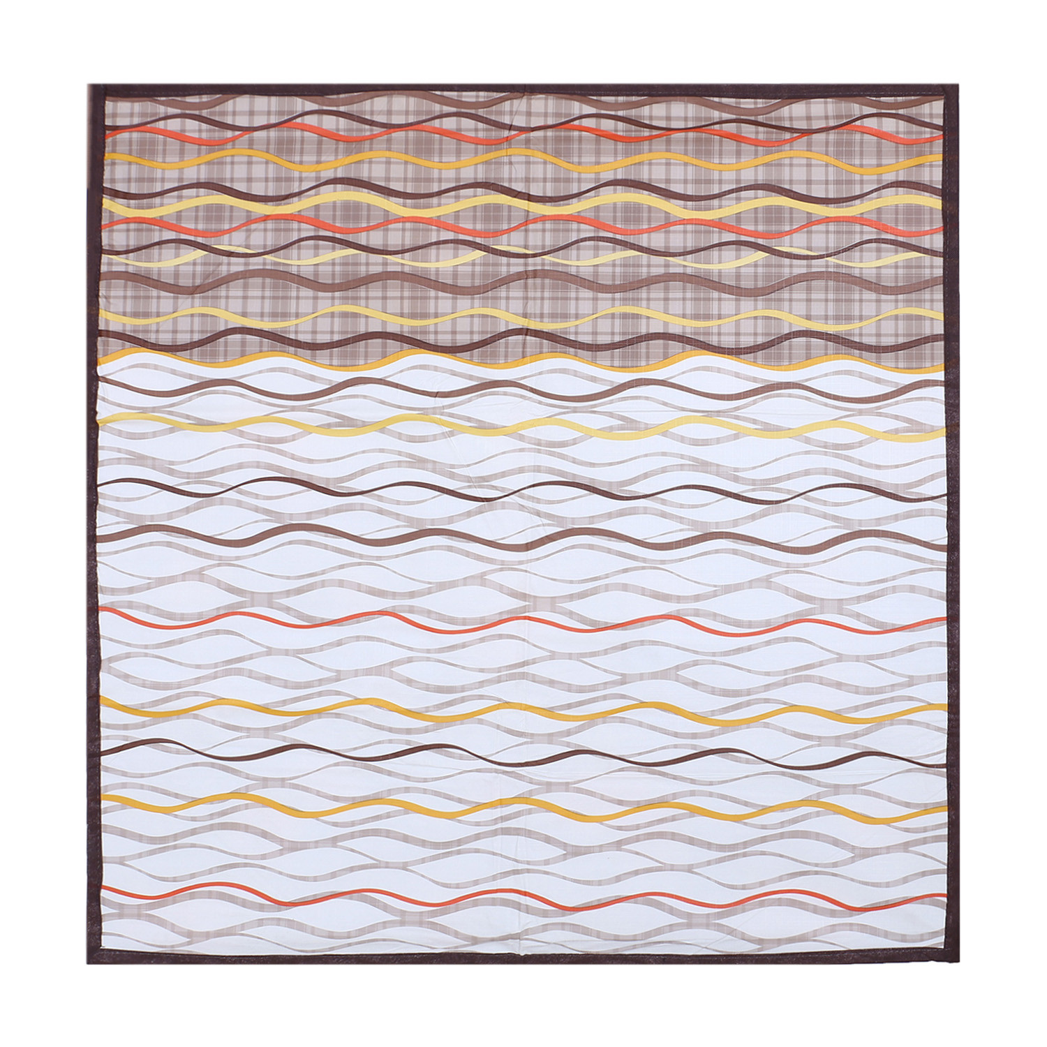 Kuber Industries Bed Server|PVC Rose Floral & Strips Print Both Sided Food Mat|Waterproof Mattress Protector, 35x35 Inch (Multicolor)