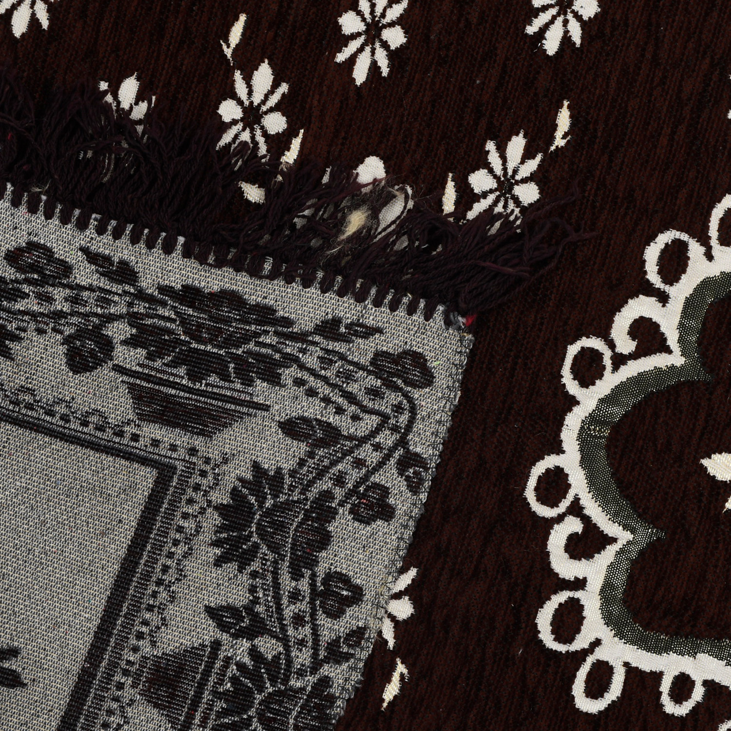 Kuber Industries Bed Side Runner|Velvet Decorative Anti Skid Floor Mat Runner|Flower Pattern for Hall, Kitchen, Living Room, 27 x 68 Inch ( Dark Brown)