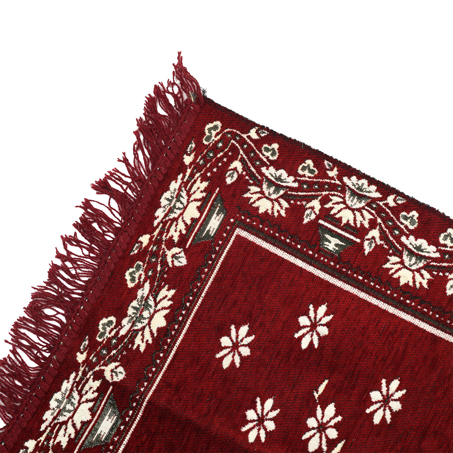 Kuber Industries Bed Side Runner|Velvet Decorative Anti Skid Floor Mat Runner|Flower Pattern for Hall, Kitchen, Living Room, 27 x 68 Inch ( Maroon)