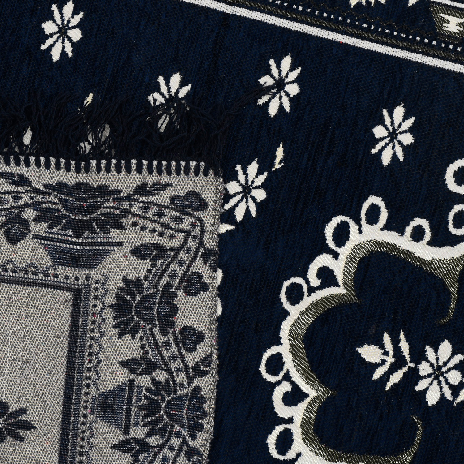 Kuber Industries Bed Side Runner|Velvet Decorative Anti Skid Floor Mat Runner|Flower Pattern for Hall, Kitchen, Living Room, 27 x 68 Inch ( Blue)