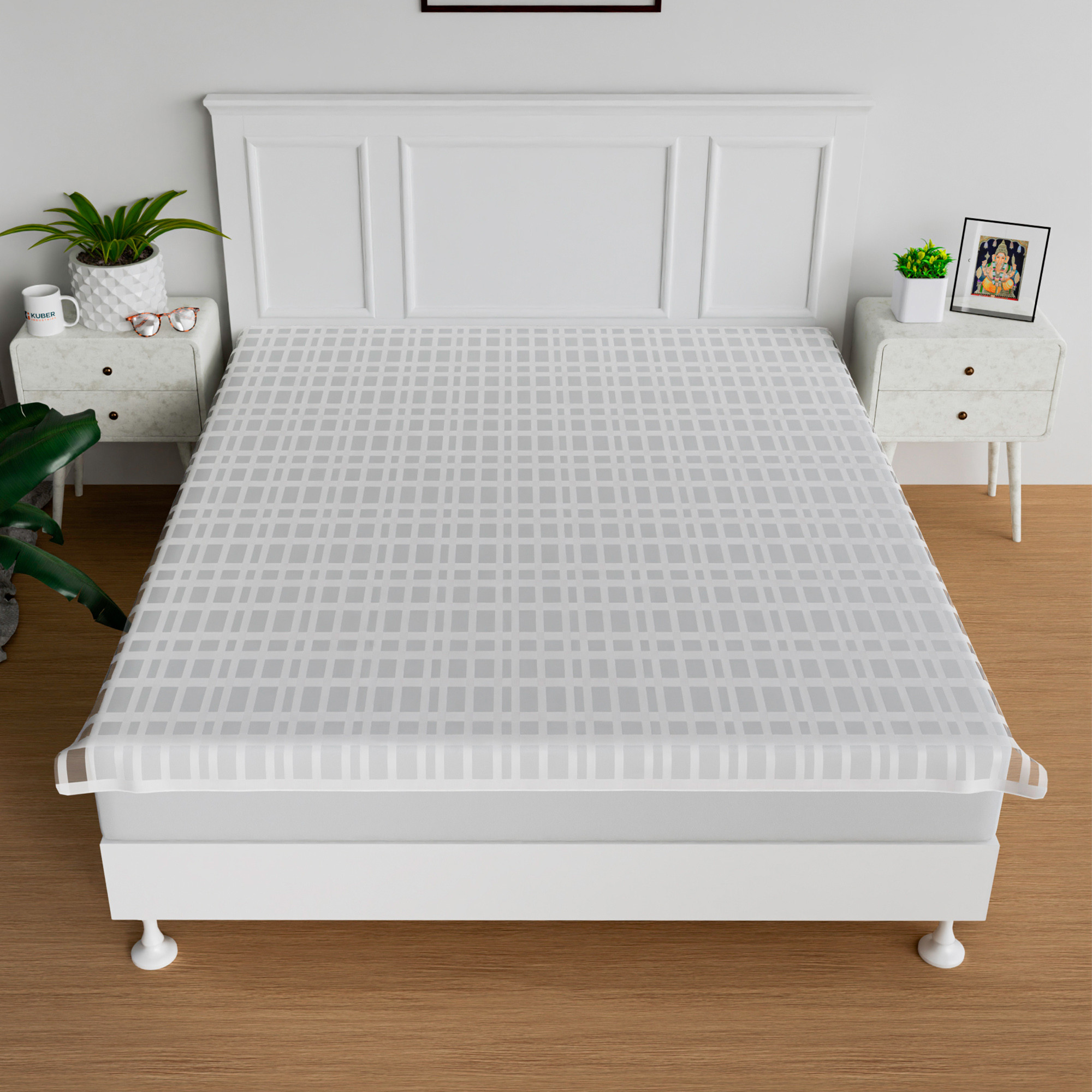 Kuber Industries Bedsheet  Baby Plastic Sheet  Crib Sheet for Baby  Baby Mattress Sheet for Baby  Mattress Protector Bedsheet  Bed Protector Sheet  Self Check  80x80 Inch  White