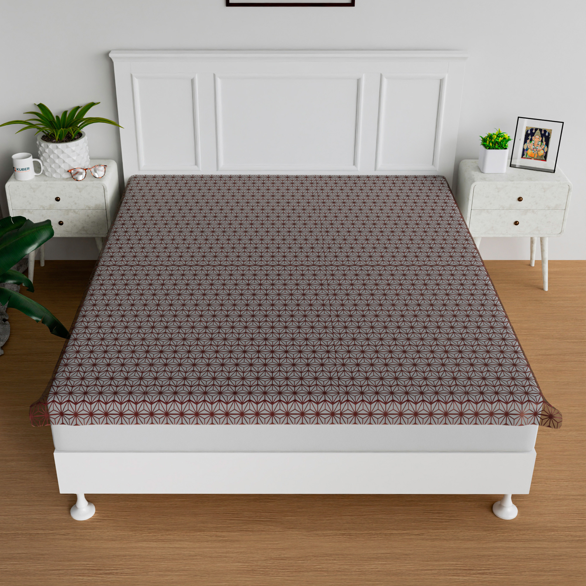 Kuber Industries Bedsheet | Baby Plastic Sheet | Crib Sheet for Baby | Baby Mattress Sheet for Baby | Mattress Protector Bedsheet | Bed Protector Sheet | Self Star | 80x80 Inch | Brown