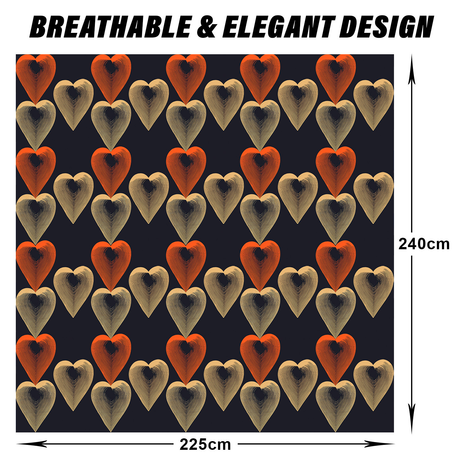 Kuber Industries Bedsheet | Cotton Double Bedsheet with 2 Pillow Covers | 144 TC Heart Design Bedsheet for Bedroom | Bedsheet for Living Room | 90x100 Inch | Black