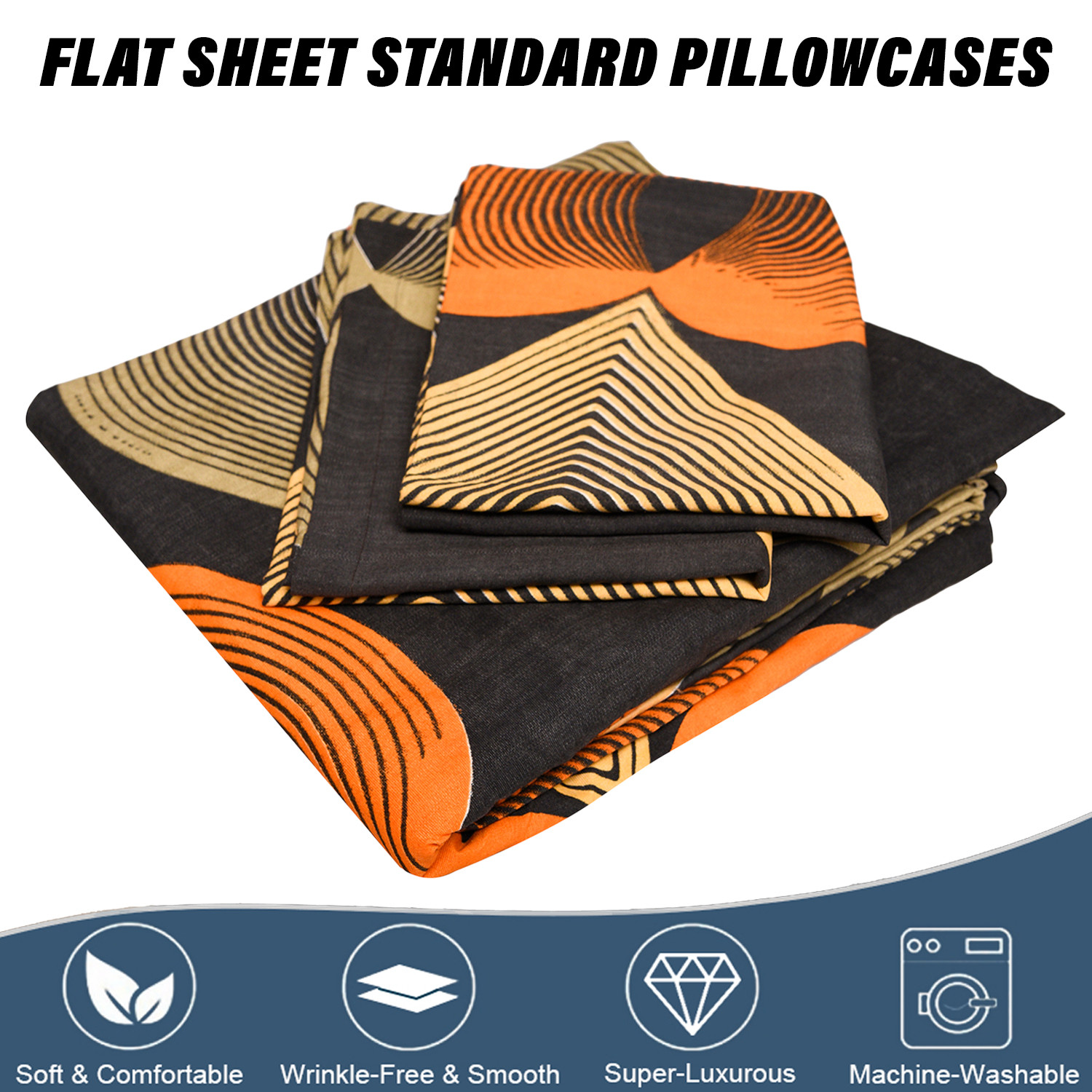 Kuber Industries Bedsheet | Cotton Double Bedsheet with 2 Pillow Covers | 144 TC Heart Design Bedsheet for Bedroom | Bedsheet for Living Room | 90x100 Inch | Black