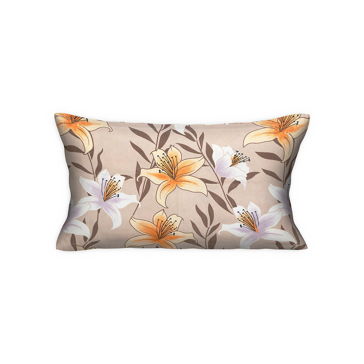 Kuber Industries Bedsheet  Cotton Single Bedsheet  Bedsheet with 1 Pillow Cover  Single Bedsheet for Kids Room  Flower Design Single Bedsheet  Wrinkle Free  Light Brown