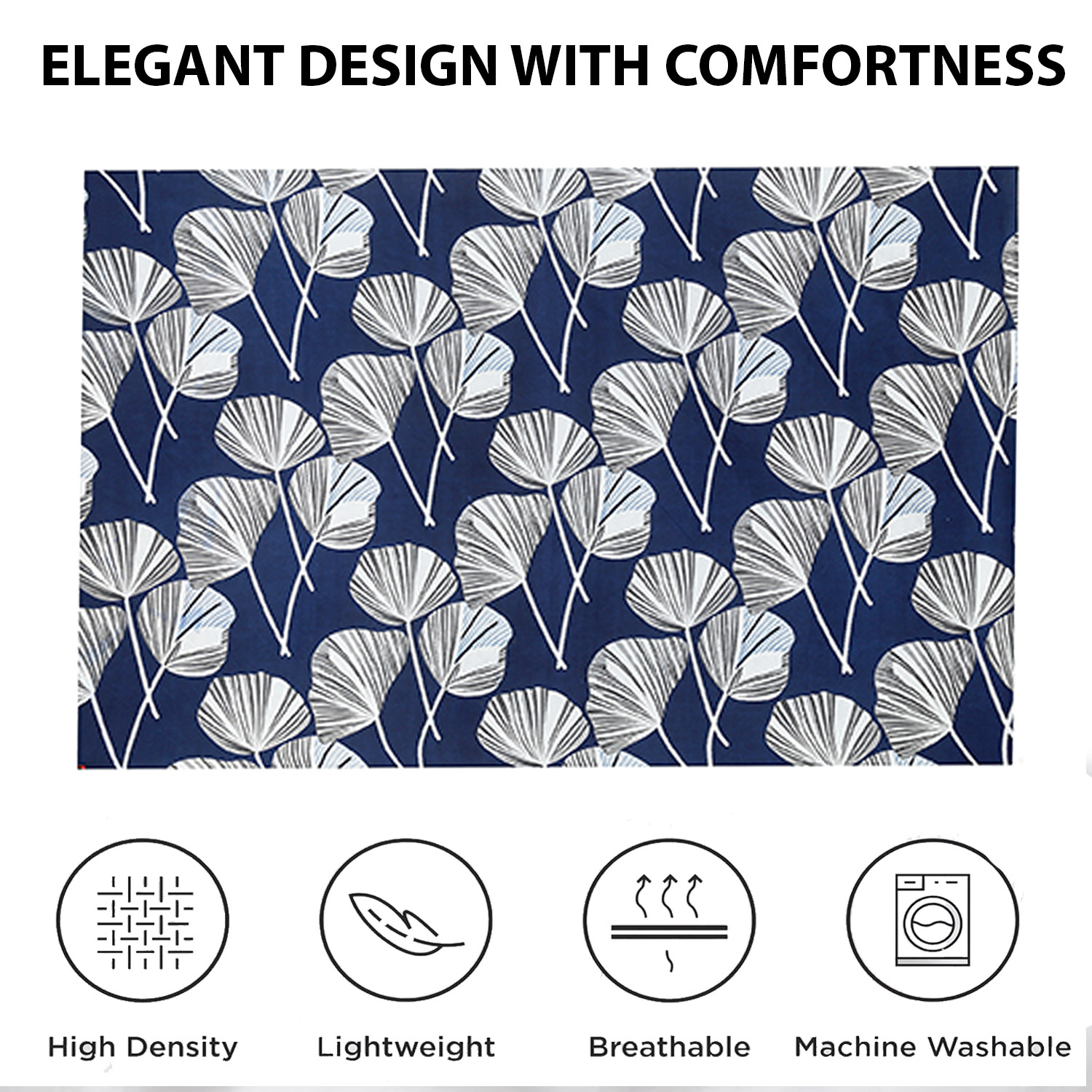 Kuber Industries Bedsheet  Cotton Single Bedsheet  Bedsheet with 1 Pillow Cover  Single Bedsheet for Kids Room  Patta Design Single Bedsheet  Wrinkle Free  Blue