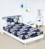 Kuber Industries Bedsheet | Cotton Single Bedsheet | Bedsheet with 1 Pillow Cover | Single Bedsheet for Kids Room | Patta Design Single Bedsheet | Wrinkle Free | Blue