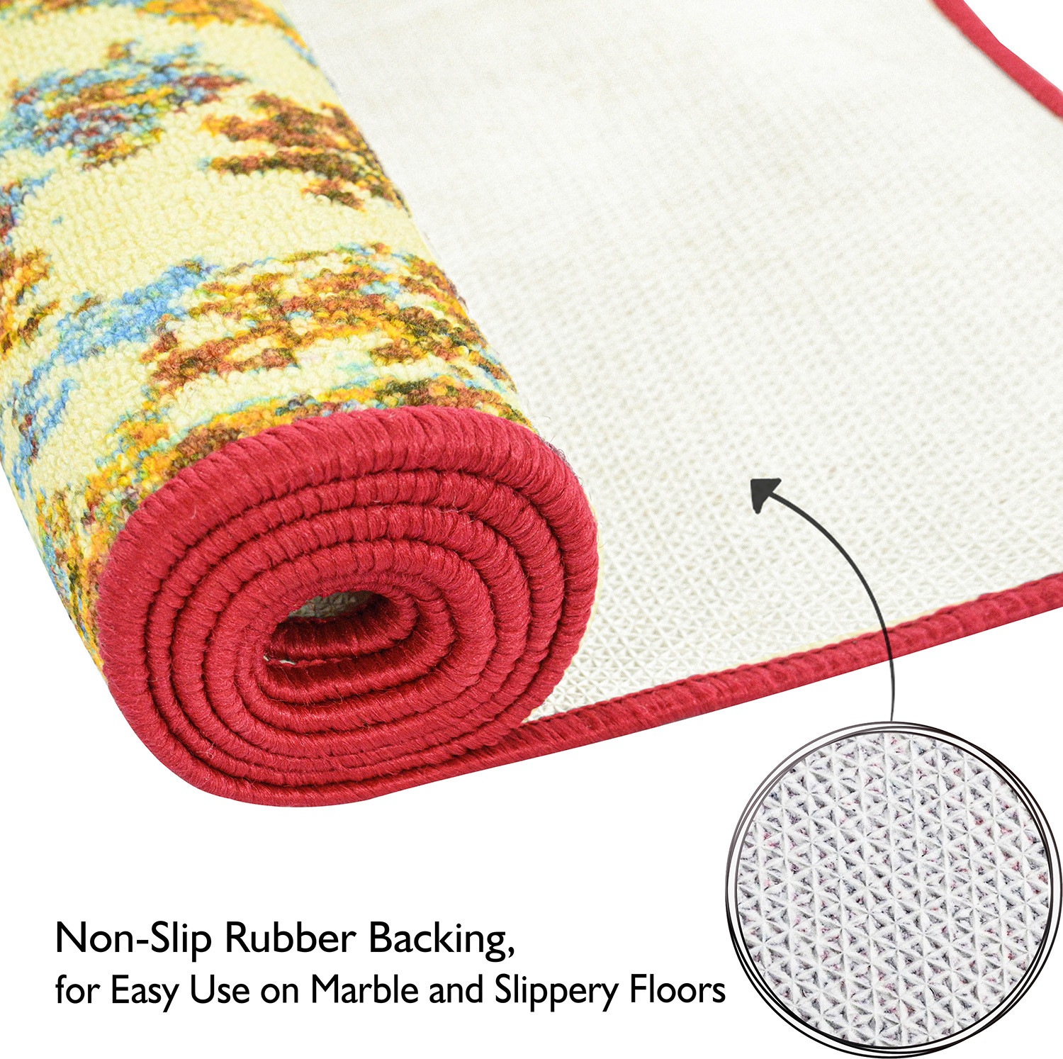 Kuber Industries Bedside Runner | Microfiber Carpet for Bedroom | Anti Skid Runner For Hall | Comfortable Turkish Texture Runner Home Décor | 5x2 Feet | Multicolor
