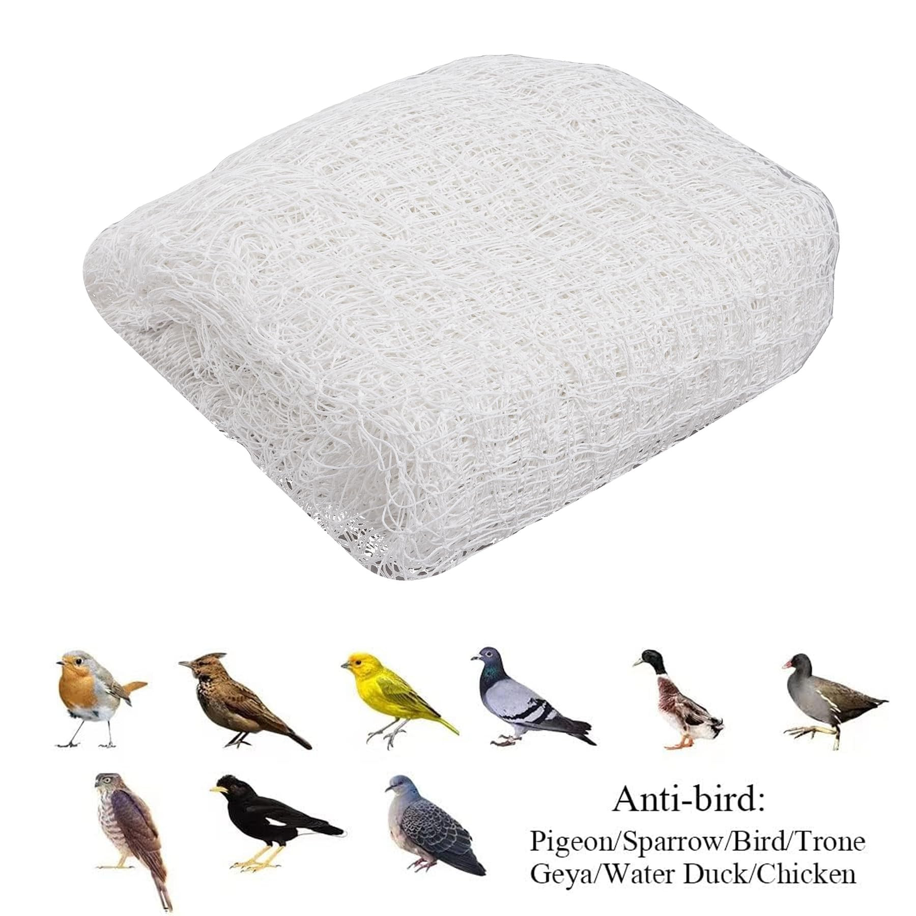 Kuber Industries Bird Net  Nylon Bird Control Net  Net For Balcony  Child Protection Net  Anti Bird Net   Net for Pigeon  Monkey Net  Net for Graden  6X10 Feet  White
