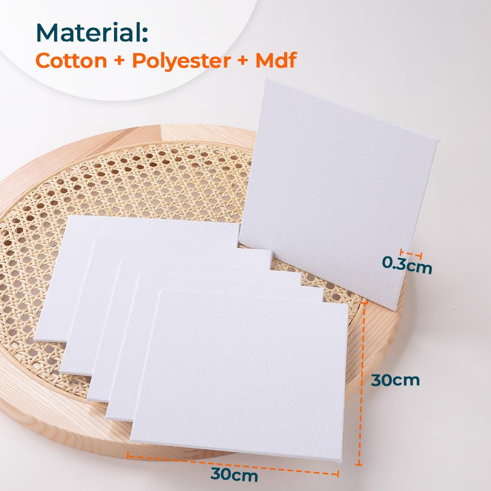 Kuber Industries Blank Cotton Canvas Boards for Painting 