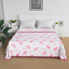 Blanket | Comforter Double Bed | Cotton Double Dohar | Reversible AC Comforter | Lightweight Dohar for Summer | All-Season Bed Blanket | Pink Circle Flower-Design | White