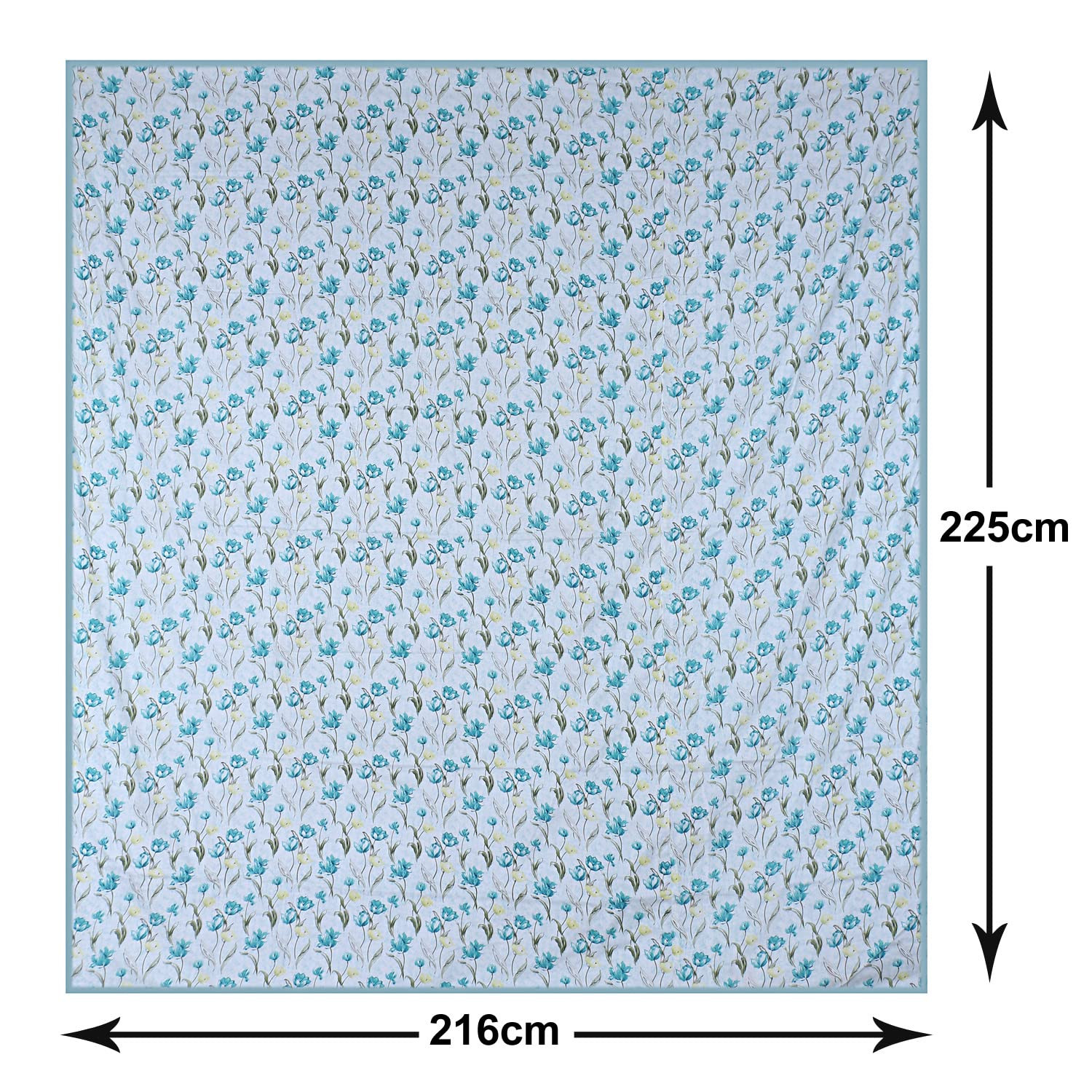 Kuber Industries Blanket | Cotton Double Bed Dohar | Blanket For Home | Reversible AC Blanket For Travelling | Blanket For Summer | Blanket For Winters | Blue Flower | White