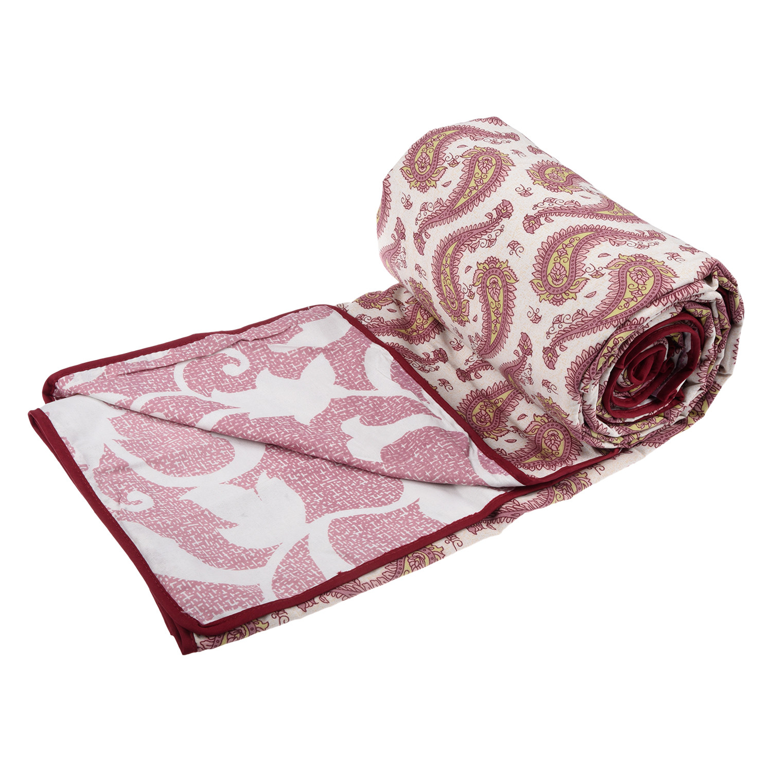 Kuber Industries Blanket | Cotton Double Bed Dohar | Blanket For Home | Reversible AC Blanket For Travelling | Blanket For Summer | Blanket For Winters | Carry Print | Pink