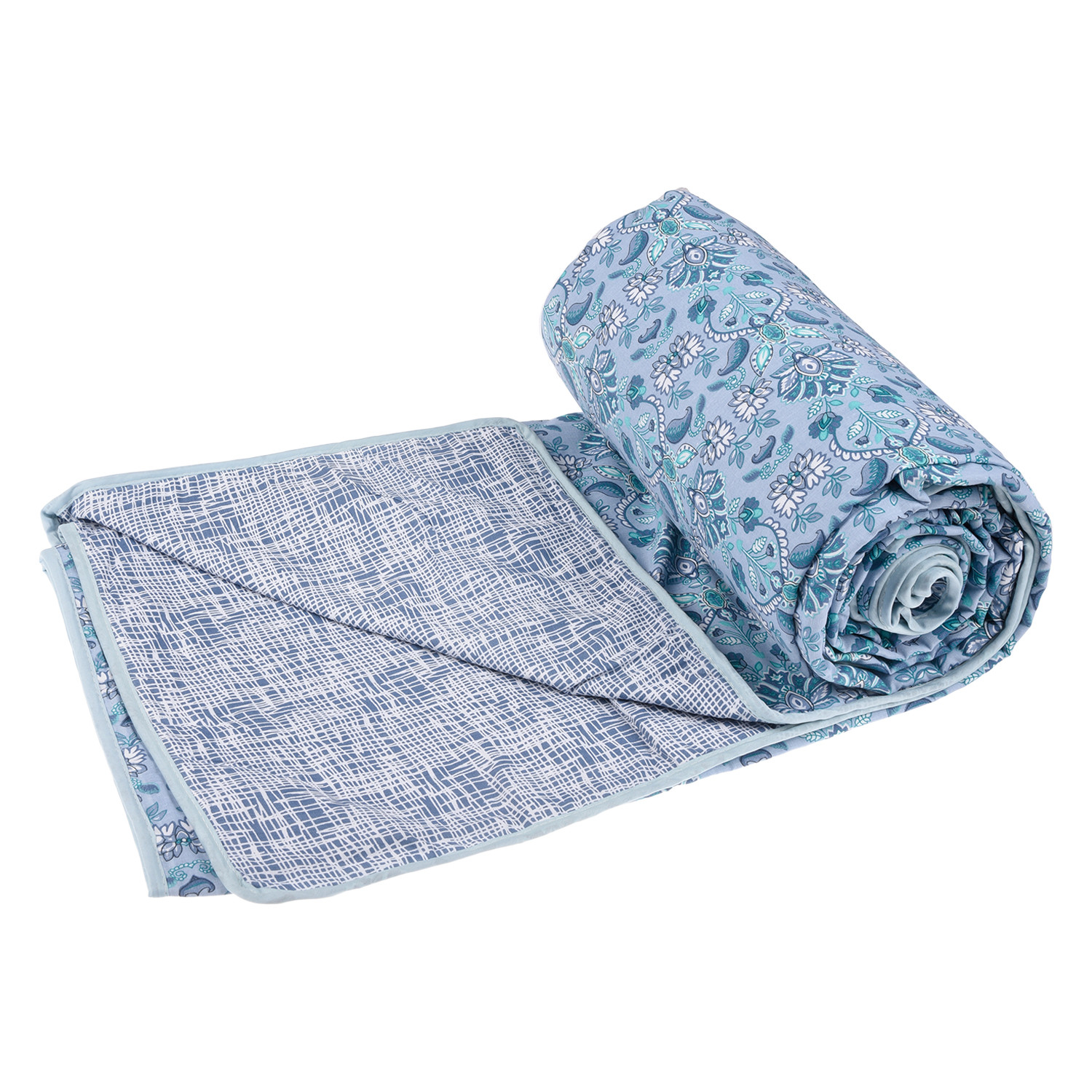 Kuber Industries Blanket | Cotton Double Bed Dohar | Blanket For Home | Reversible AC Blanket For Travelling | Blanket For Summer | Blanket For Winters | Carry Print | Green