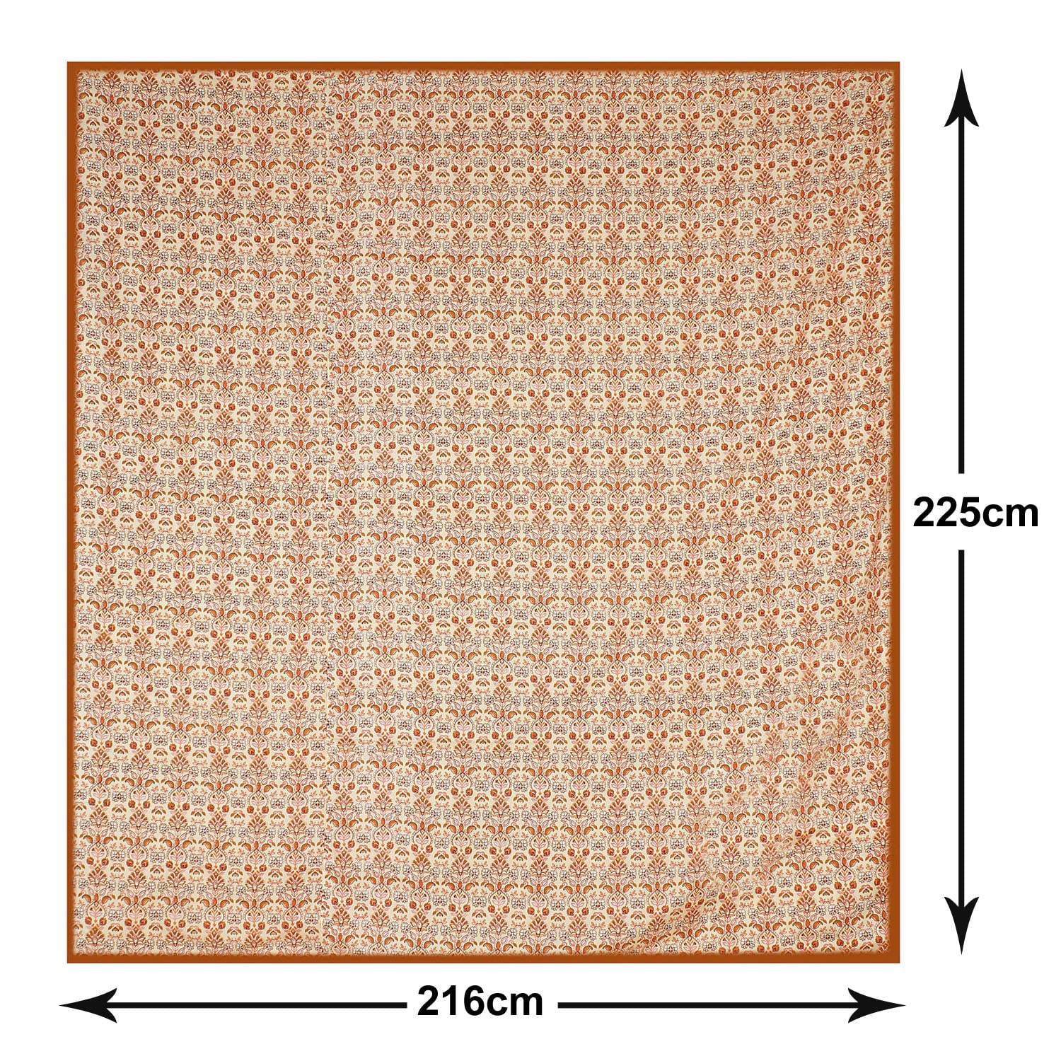 Kuber Industries Blanket | Cotton Double Bed Dohar | Blanket For Home | Reversible AC Blanket For Travelling | Blanket For Summer | Blanket For Winters | Carry Print | Orange