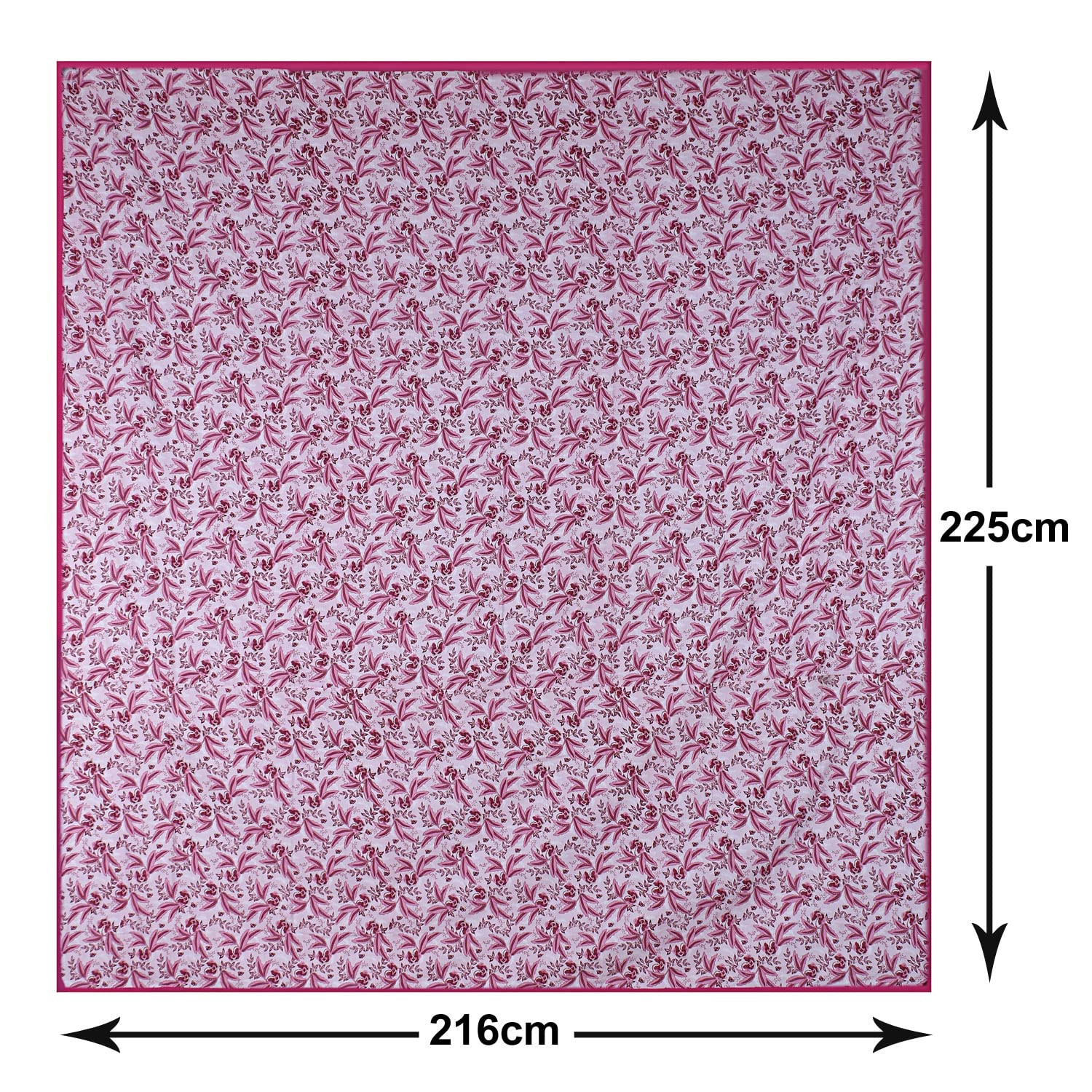 Kuber Industries Blanket | Cotton Double Bed Dohar | Blanket For Home | Reversible AC Blanket For Travelling | Blanket For Summer | Blanket For Winters | Flower Print | Pink