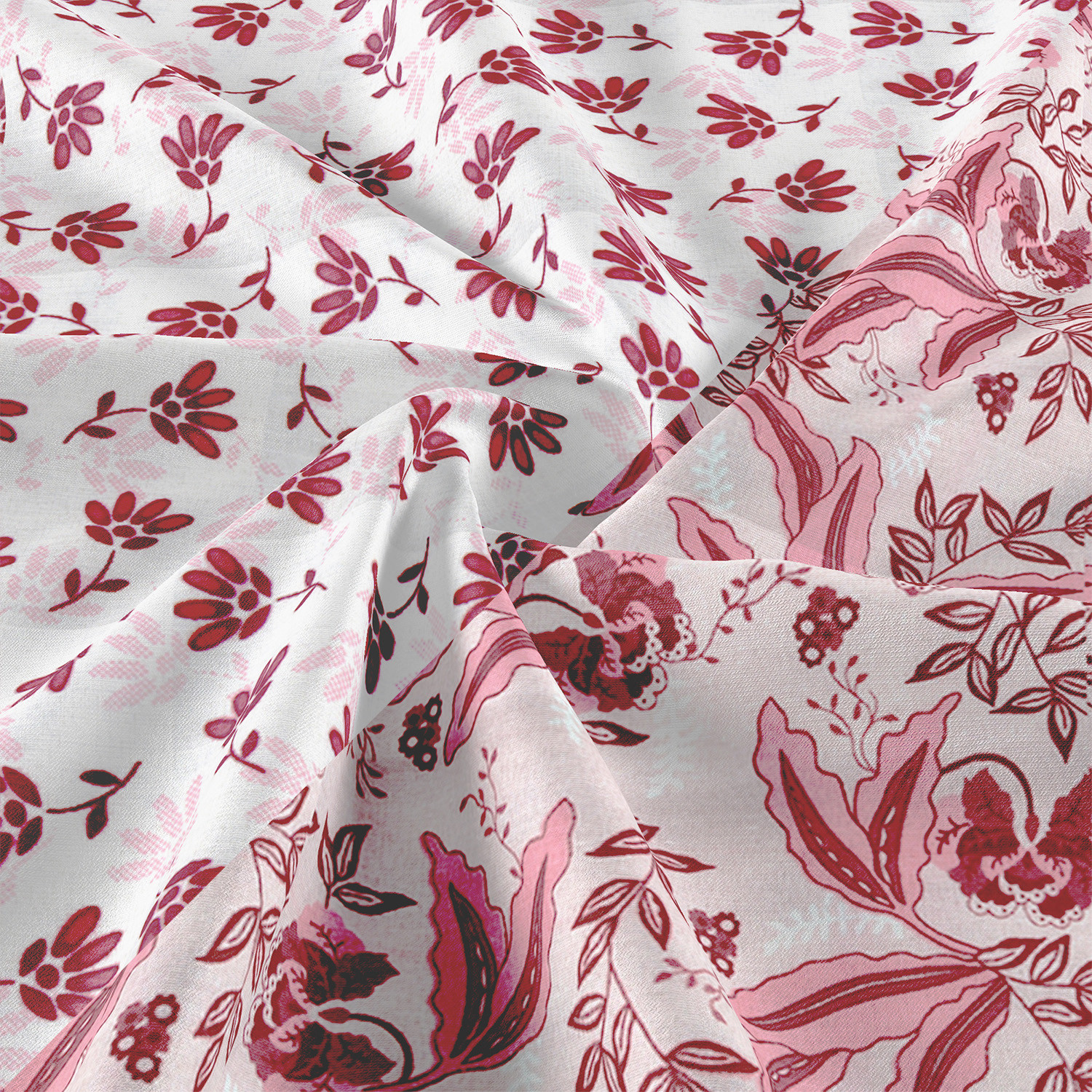 Kuber Industries Blanket | Cotton Double Bed Dohar | Blanket For Home | Reversible AC Blanket For Travelling | Blanket For Summer | Blanket For Winters | Flower Print | Pink