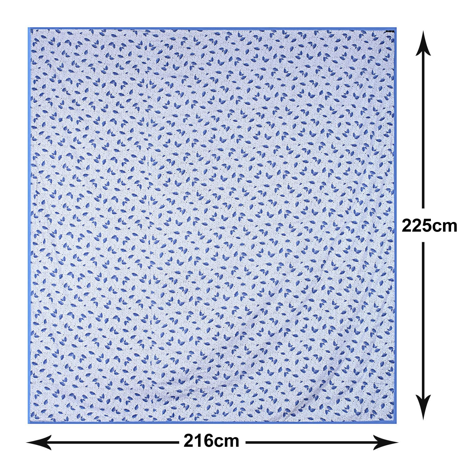 Kuber Industries Blanket | Cotton Double Bed Dohar | Blanket For Home | Reversible AC Blanket For Travelling | Blanket For Summer | Blanket For Winters | Leaf Print | Blue