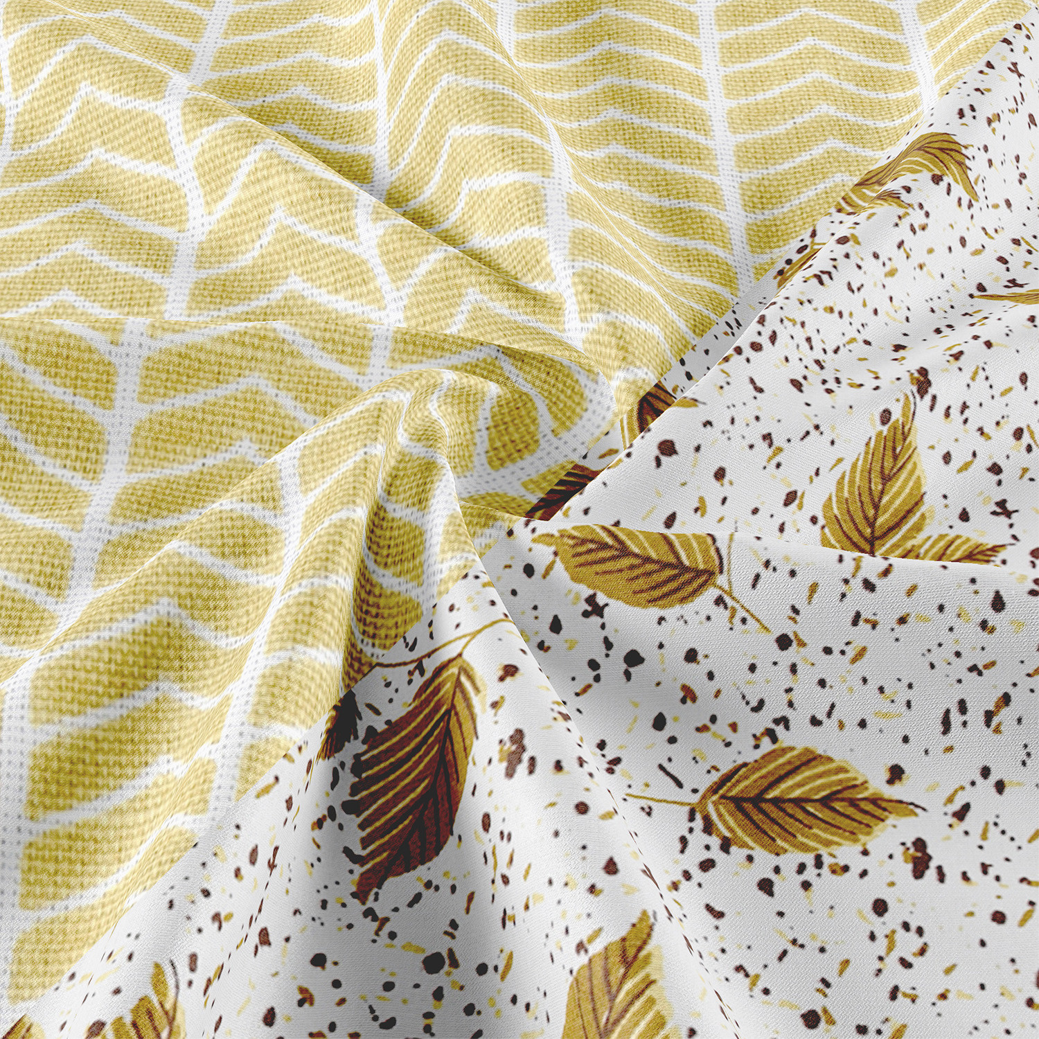 Kuber Industries Blanket | Cotton Double Bed Dohar | Blanket For Home | Reversible AC Blanket For Travelling | Blanket For Summer | Blanket For Winters | Leaf Print | Brown
