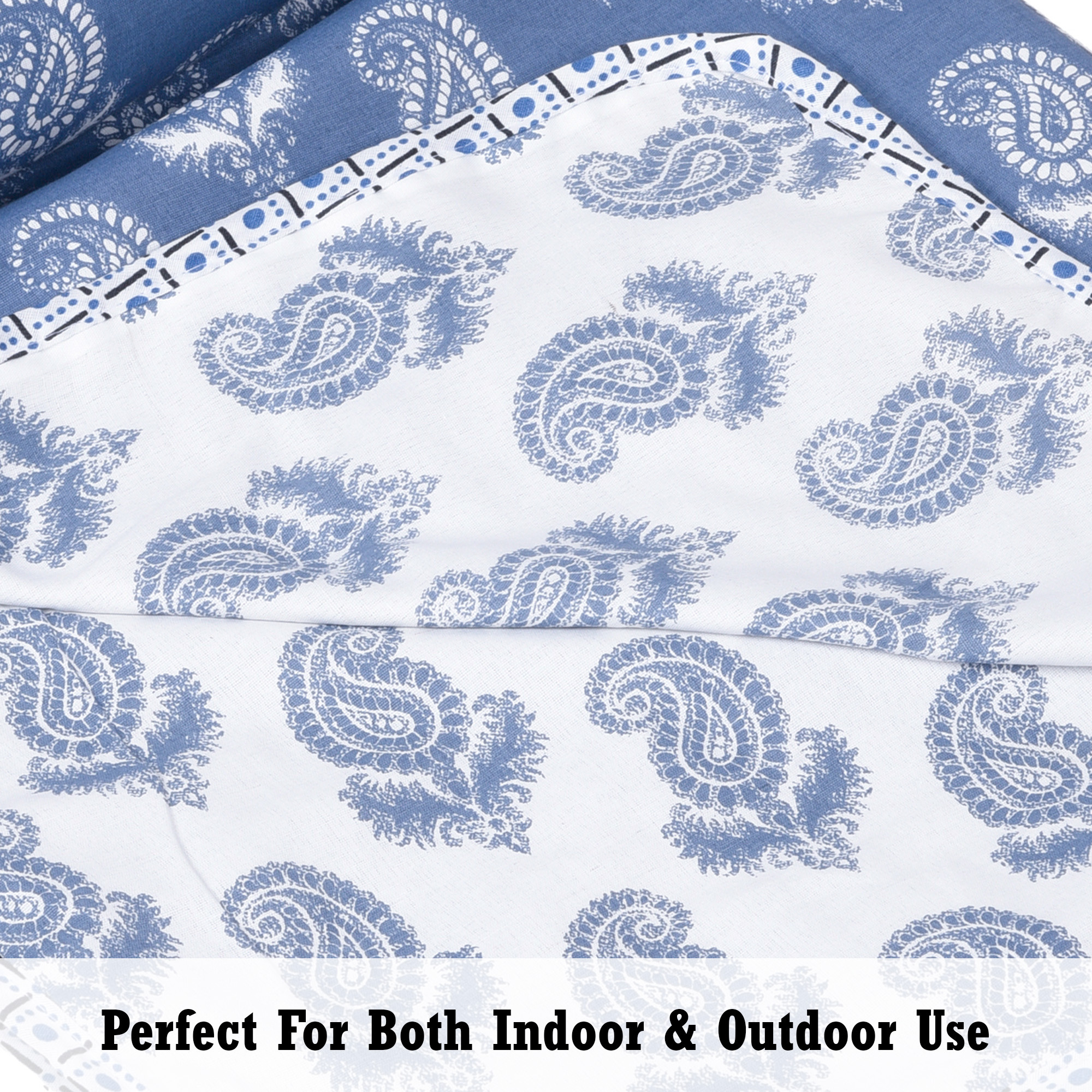 Kuber Industries Blanket  Cotton Double Bed Dohar  Reversible AC Blanket  All-Season Bed Blanket  Lightweight  Portable Blanket For Travelling  Carry-Print  Blue