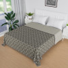 Blanket | Cotton Double Bed Dohar | Reversible AC Blanket | All-Season Bed Blanket | Lightweight &amp; Portable Blanket For Travelling | White Flower-Print | Grey