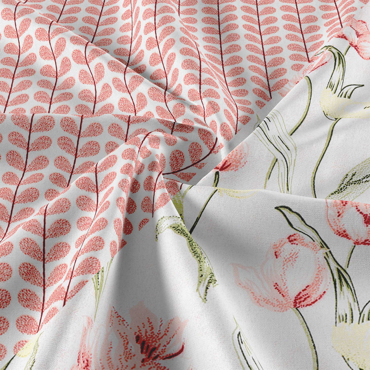Kuber Industries Blanket | Cotton Single Bed Dohar | Blanket For Home | Reversible AC Blanket For Travelling | Blanket For Summer | Blanket For Winters | Red Flower | White