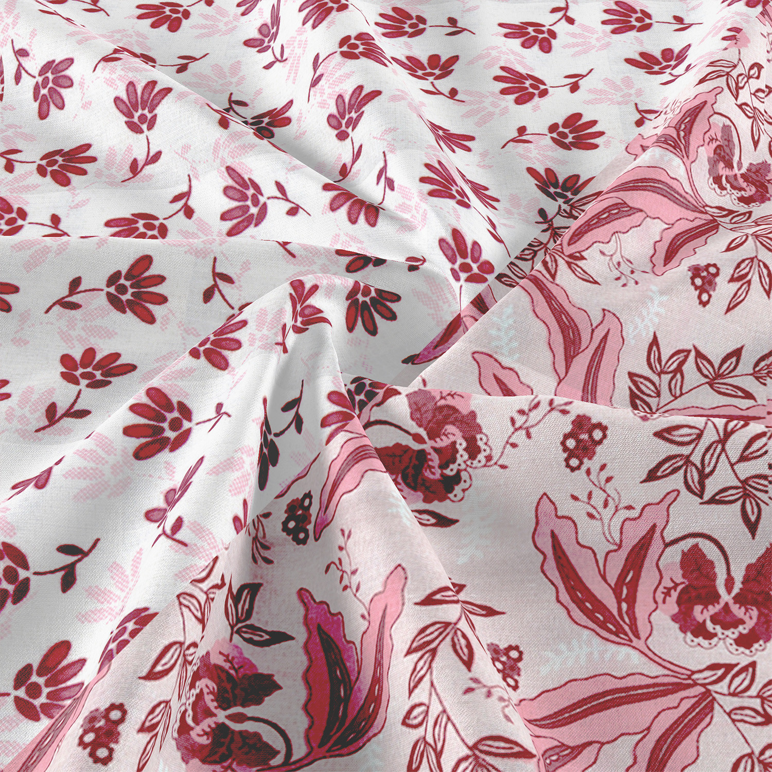 Kuber Industries Blanket | Cotton Single Bed Dohar | Blanket For Home | Reversible AC Blanket For Travelling | Blanket For Summer | Blanket For Winters | Flower Print | Pink