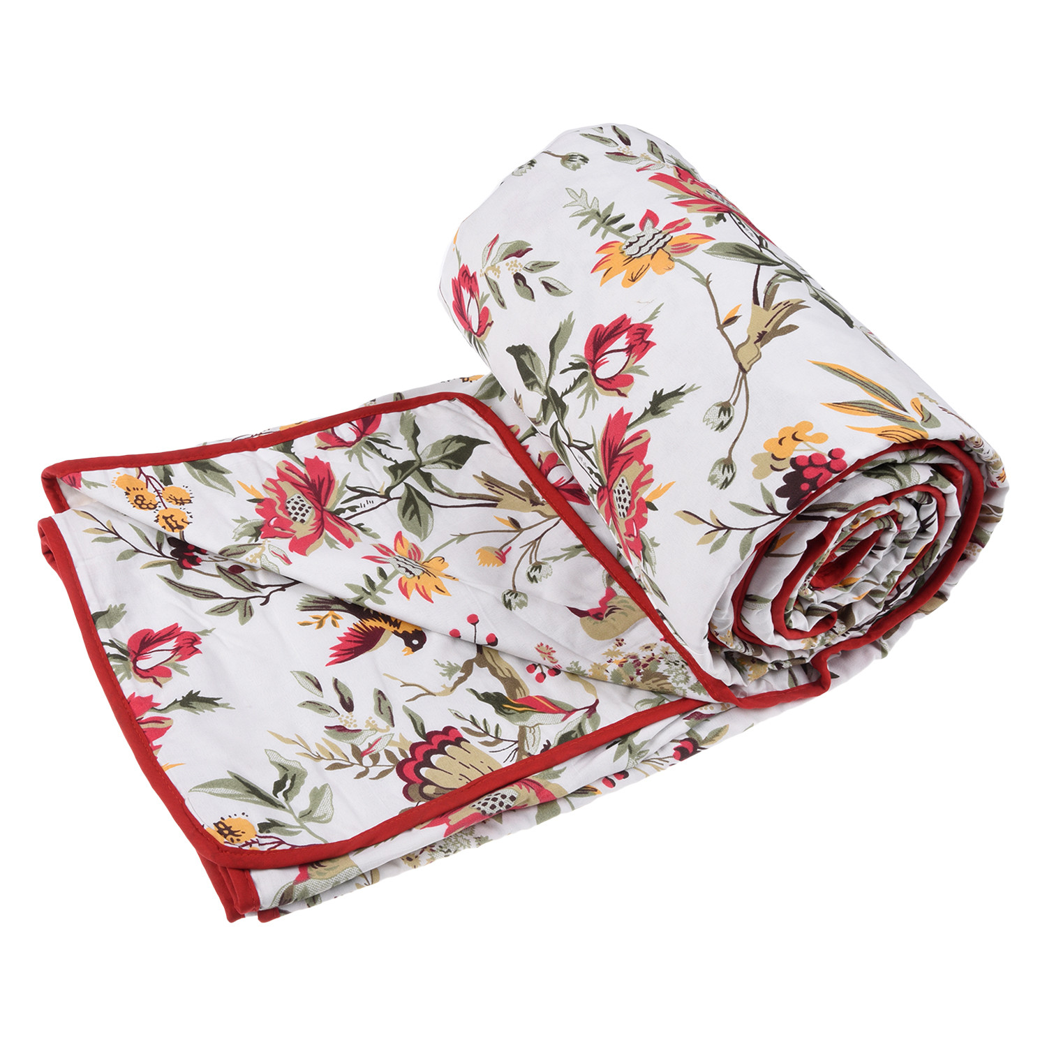 Kuber Industries Blanket | Cotton Single Bed Dohar | Blanket For Home | Reversible AC Blanket For Travelling | Blanket For Summer | Blanket For Winters | Leaf Print | Pink