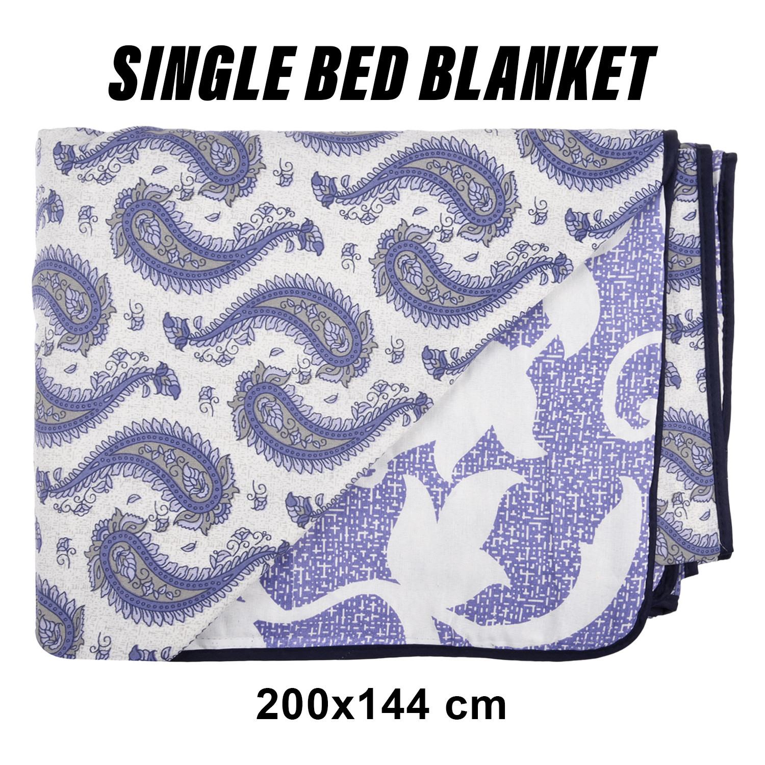 Kuber Industries Blanket | Cotton Single Bed Dohar | Blanket For Home | Reversible AC Blanket For Travelling | Blanket For Summer | Blanket For Winters | Carry Print | Green