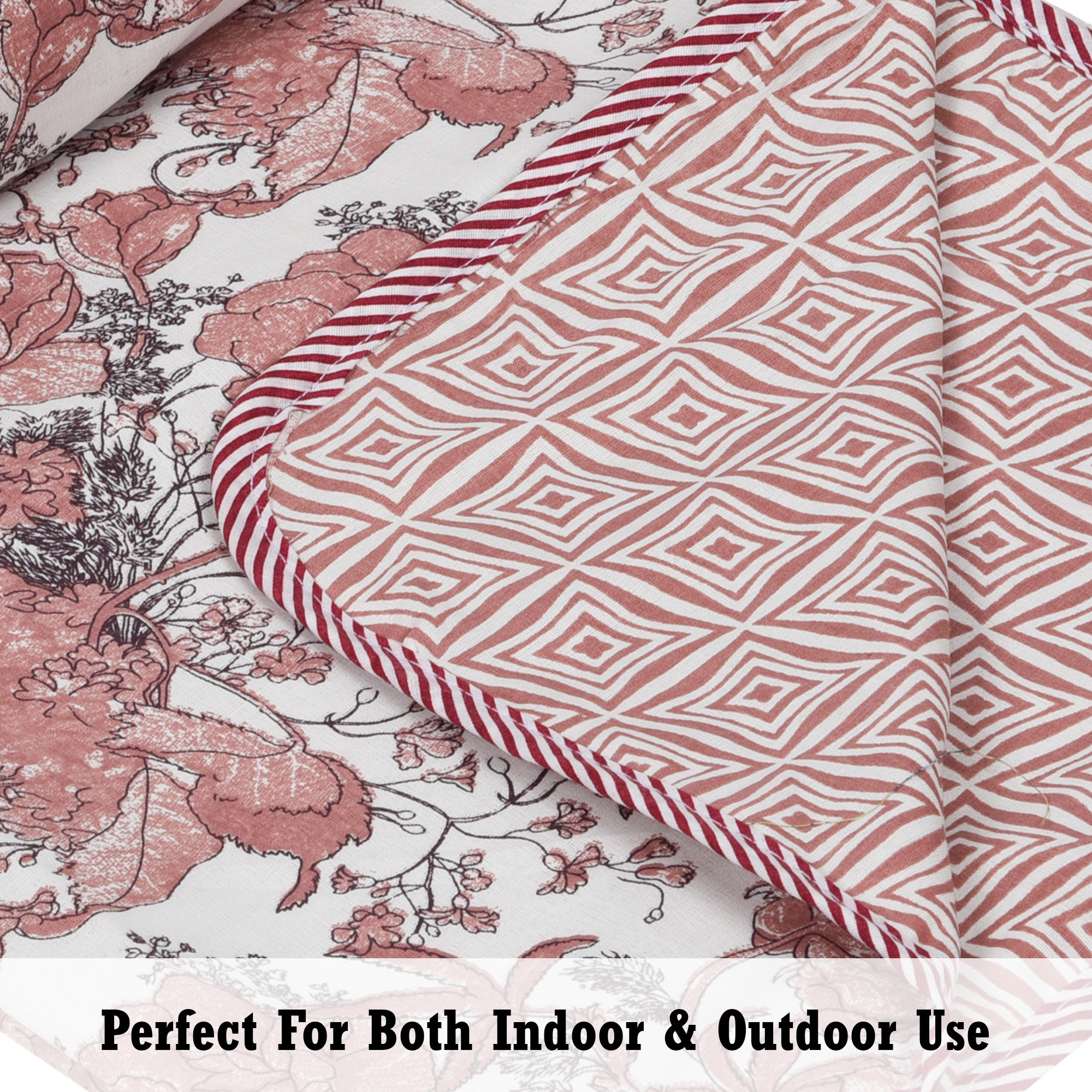 Kuber Industries Blanket  Cotton Single Bed Dohar  Reversible AC Blanket  All-Season Bed Blanket  Lightweight  Portable Blanket For Travelling  Brown Flower-Print  White