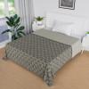 Blanket | Cotton Single Bed Dohar | Reversible AC Blanket | All-Season Bed Blanket | Lightweight &amp; Portable Blanket For Travelling | White Flower-Print | Grey