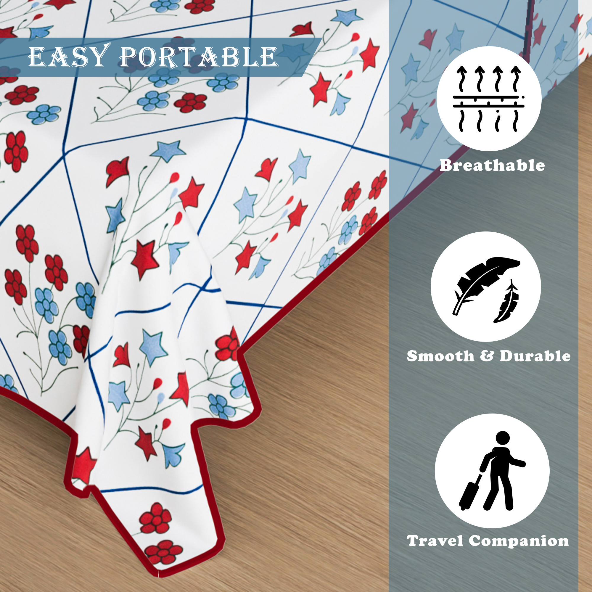 Kuber Industries Blanket  Reversible AC Comforter  Comforter Single Bed  Cotton Single Dohar  Lightweight Dohar for Summer  All-Season Bed Blanket  Blue Flower Katli-Design  White