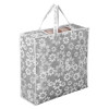 Blanket Cover | Waterproof Underbed Storage Bag | Wardrobe Storage Bag | Visible Window with Handle | Bedding Clothes Bag | Flower Quilted Comforter Bag | Gray