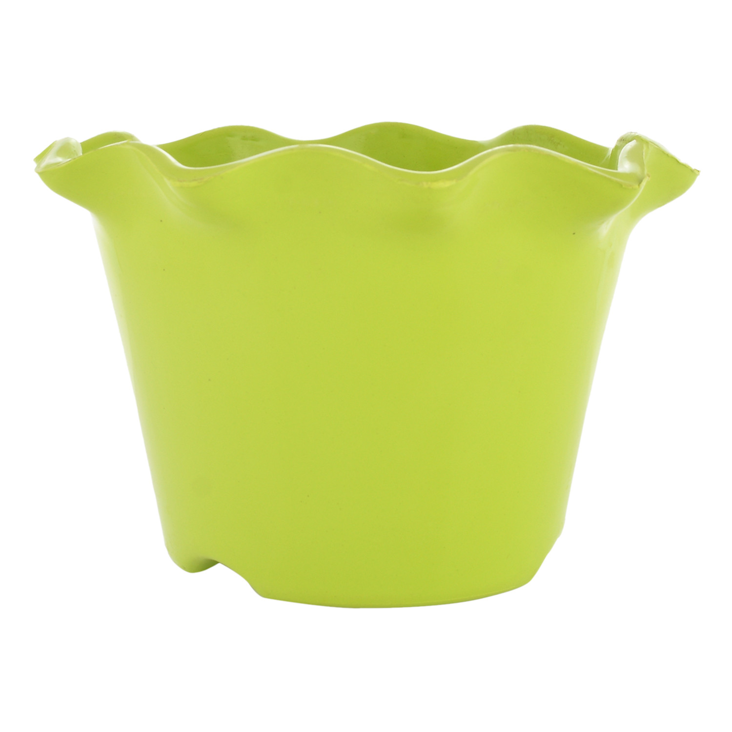 Kuber Industries Blossom Flower Pot|Durable Plastic Flower Pot|Gamla With Drain Holes for Home Décor|Balcony|Garden|8 Inch (Green)
