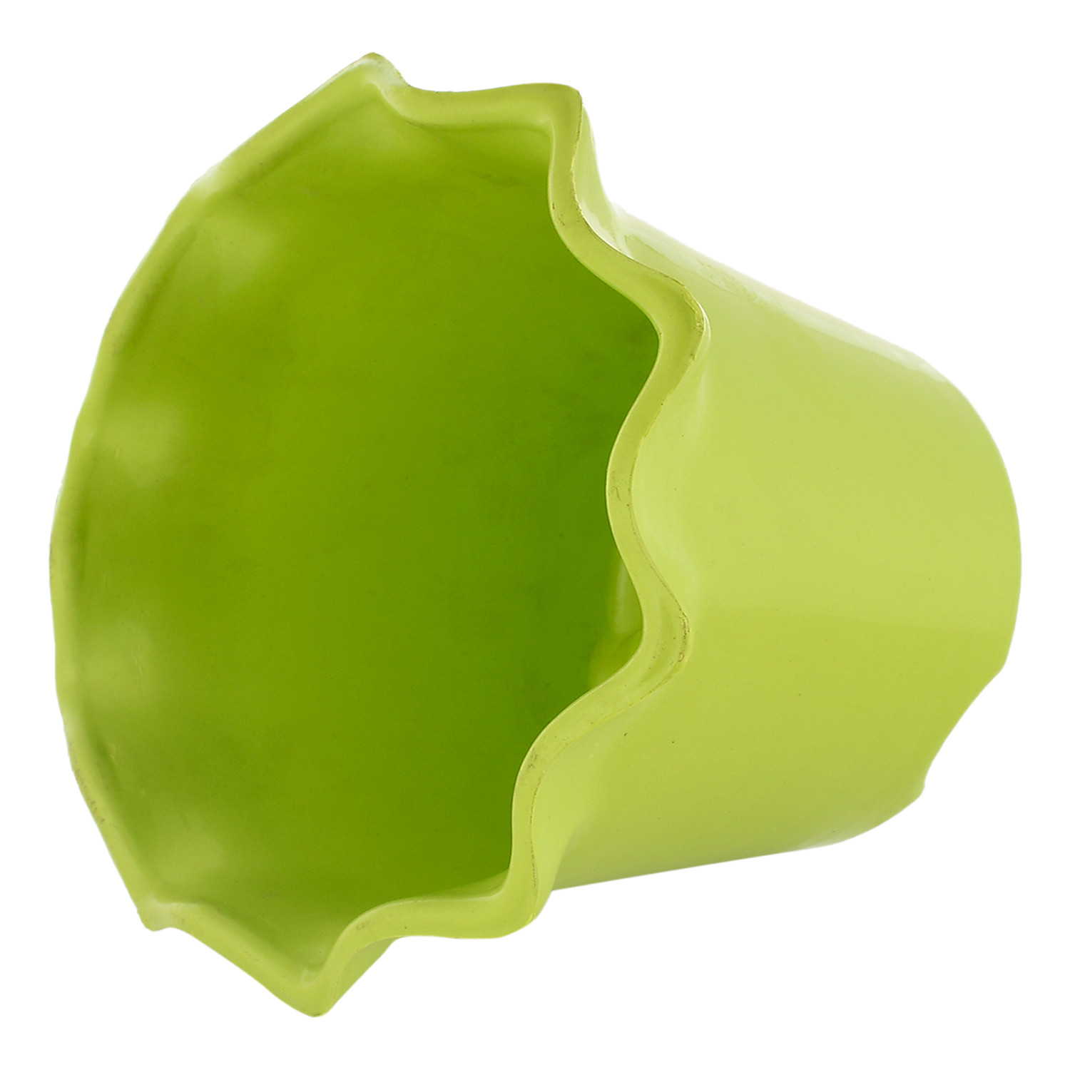 Kuber Industries Blossom Flower Pot|Durable Plastic Flower Pot|Gamla With Drain Holes for Home Décor|Balcony|Garden|8 Inch (Green)