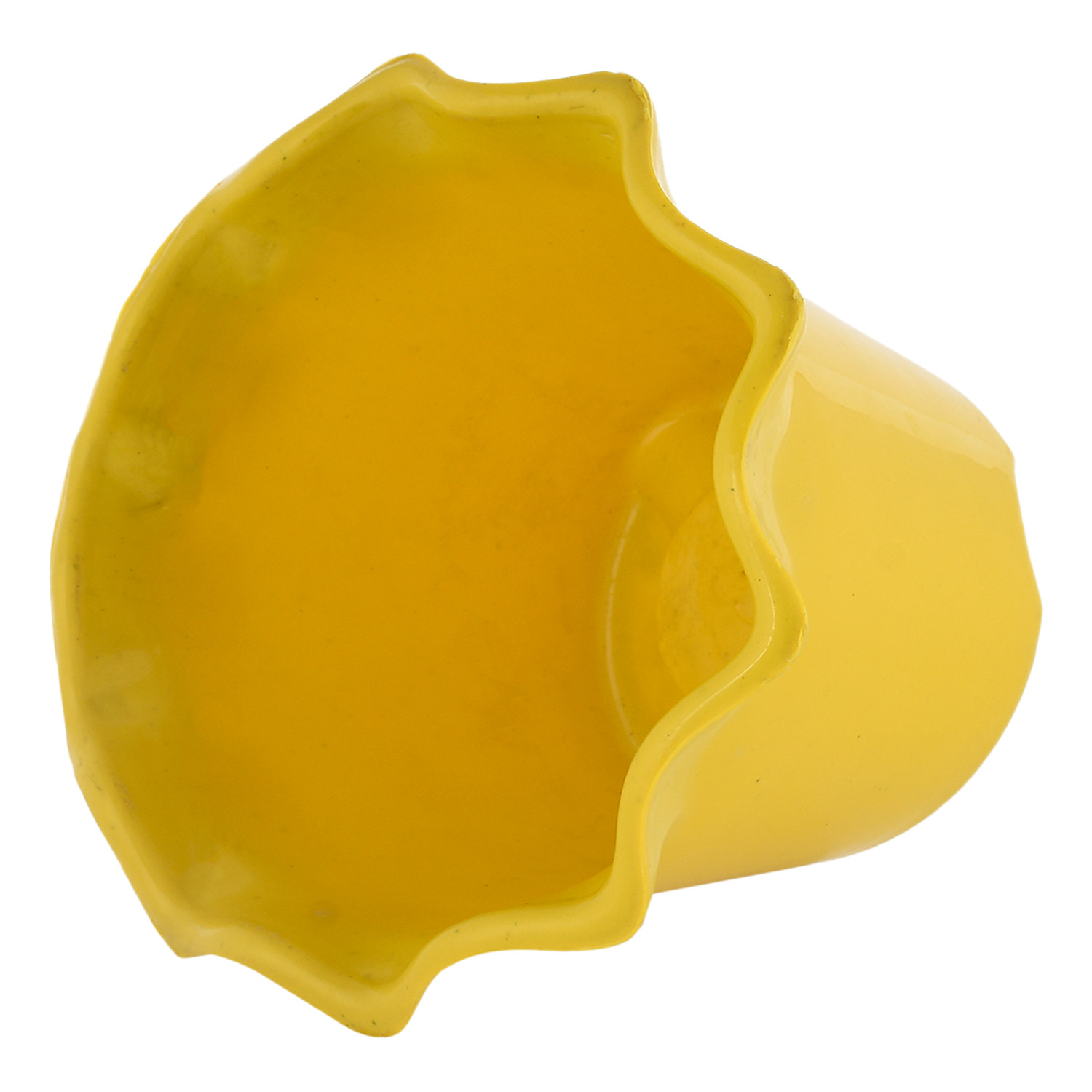 Kuber Industries Blossom Flower Pot|Durable Plastic Flower Pot|Gamla With Drain Holes for Home Décor|Balcony|Garden|8 Inch (Yellow)